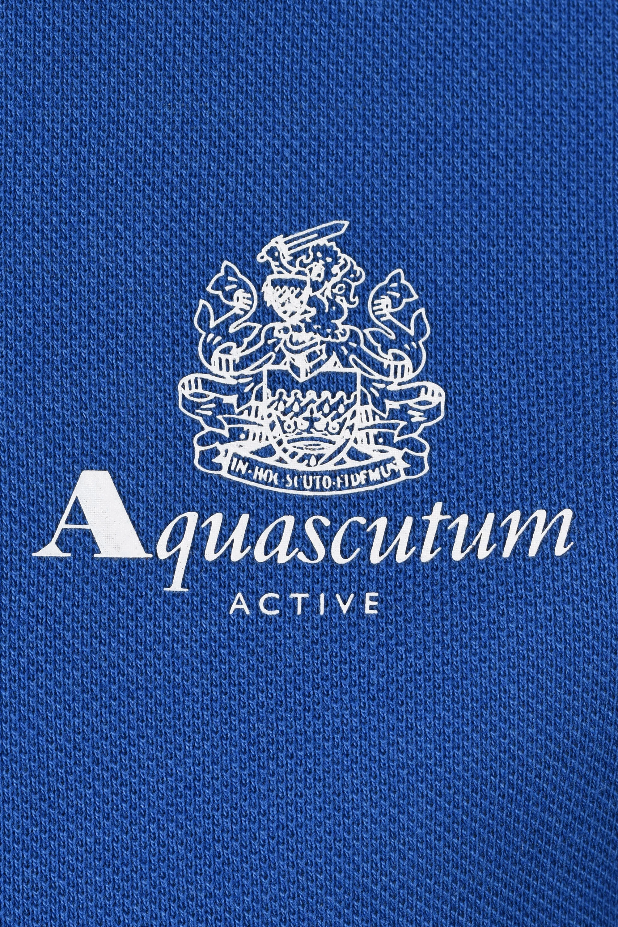 Aquascutum Small Logo Piquet Polo Shirt Royal Blue - Image 3