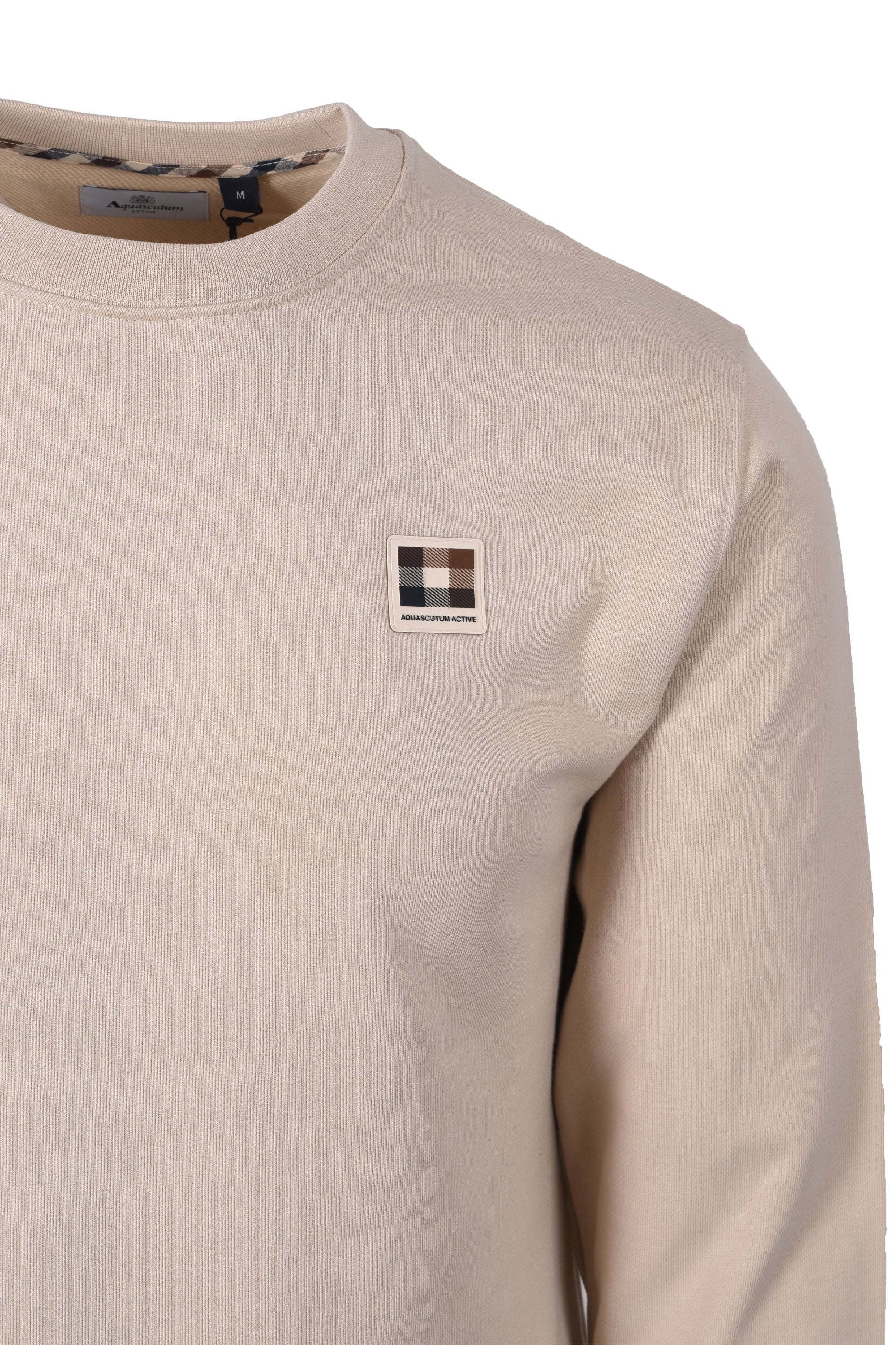 AQUASCUTUM BADGE CREWNECK SWEATSHIRT BEIGE - Image 2