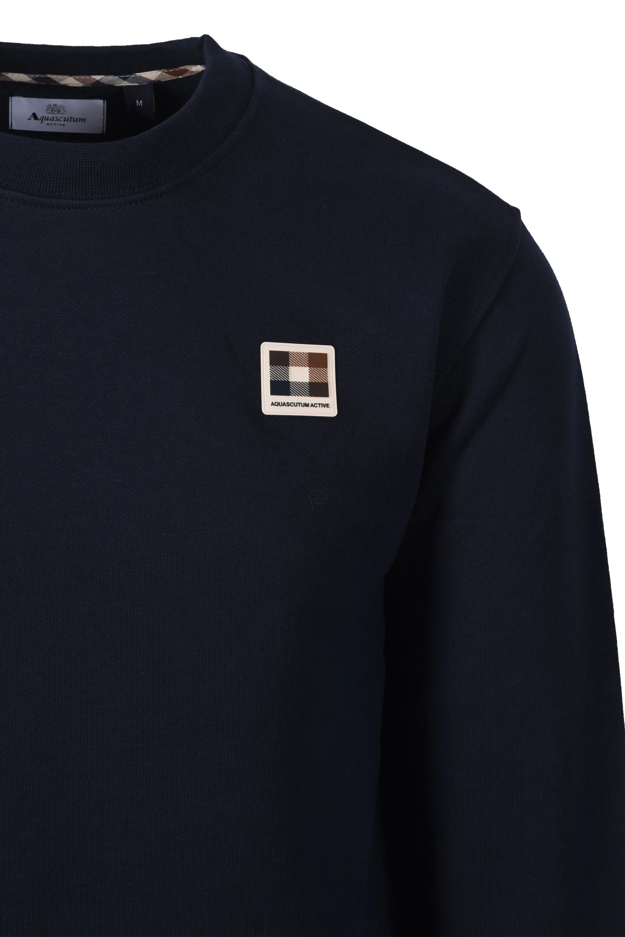 AQUASCUTUM BADGE CREWNECK SWEATSHIRT NAVY - Image 2