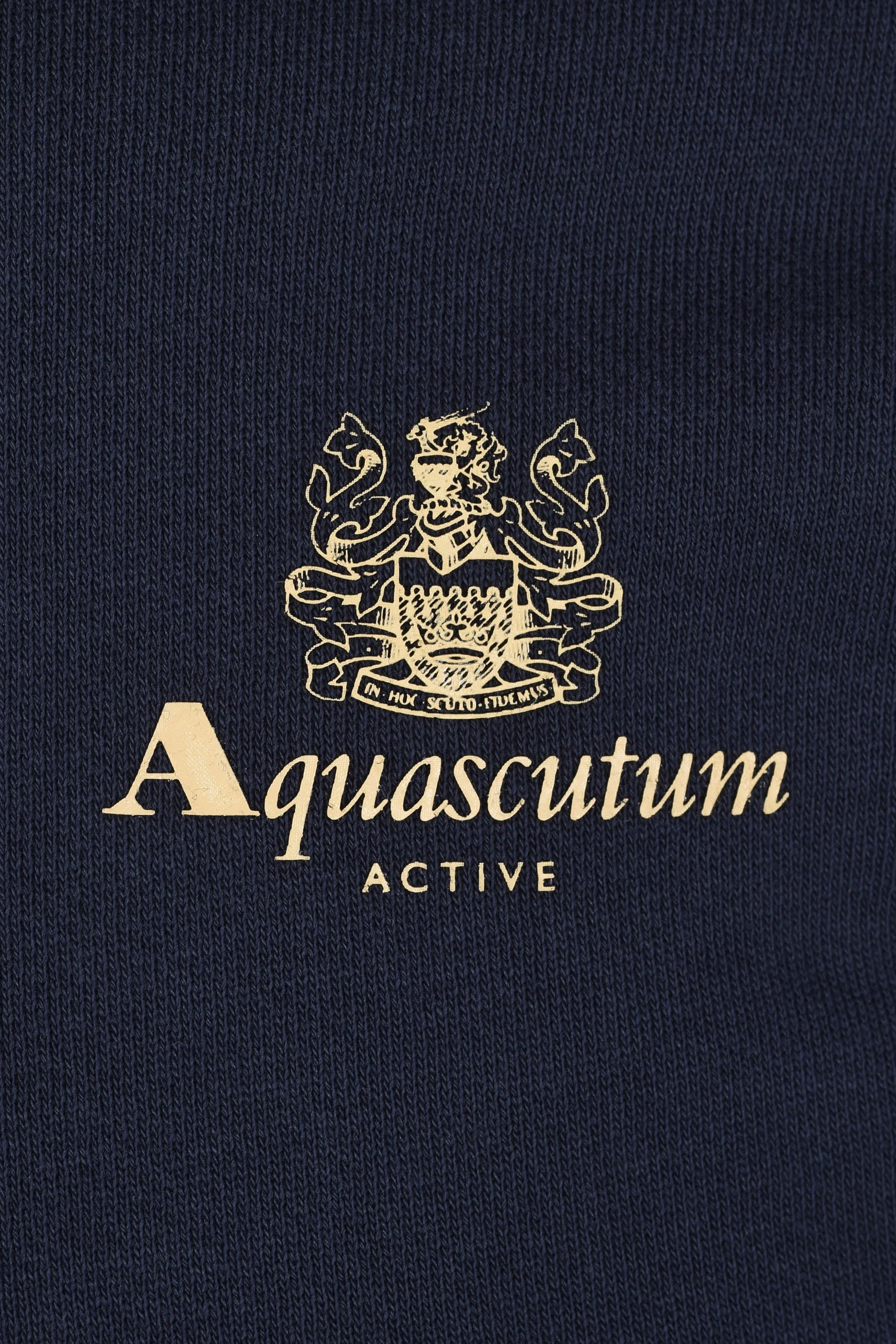 Aquascutum Club Check Shoulder Full Zip Sweatshirt Navy - Image 3