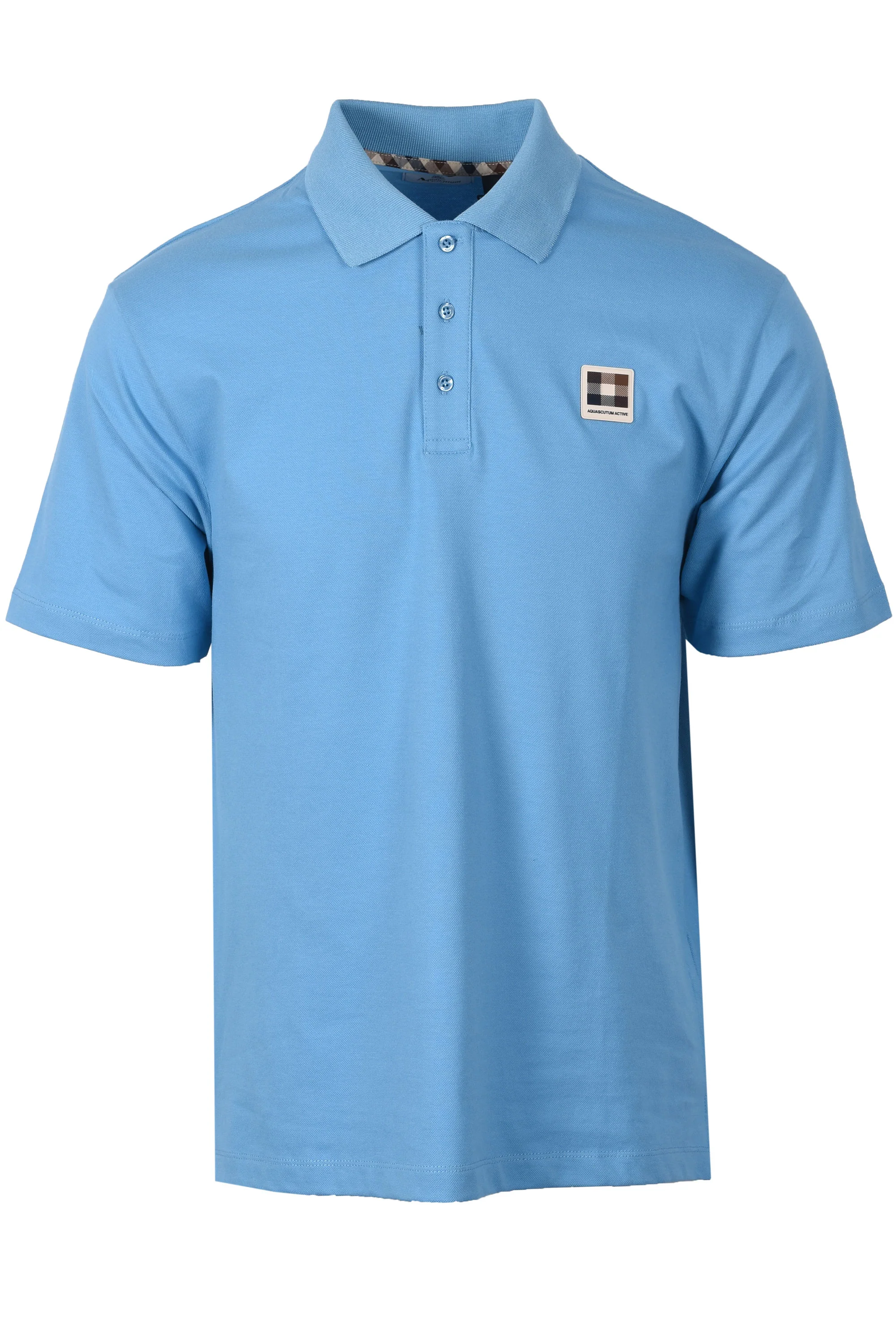 AQUASCUTUM CLUB CHECK BADGE POLO AVIO