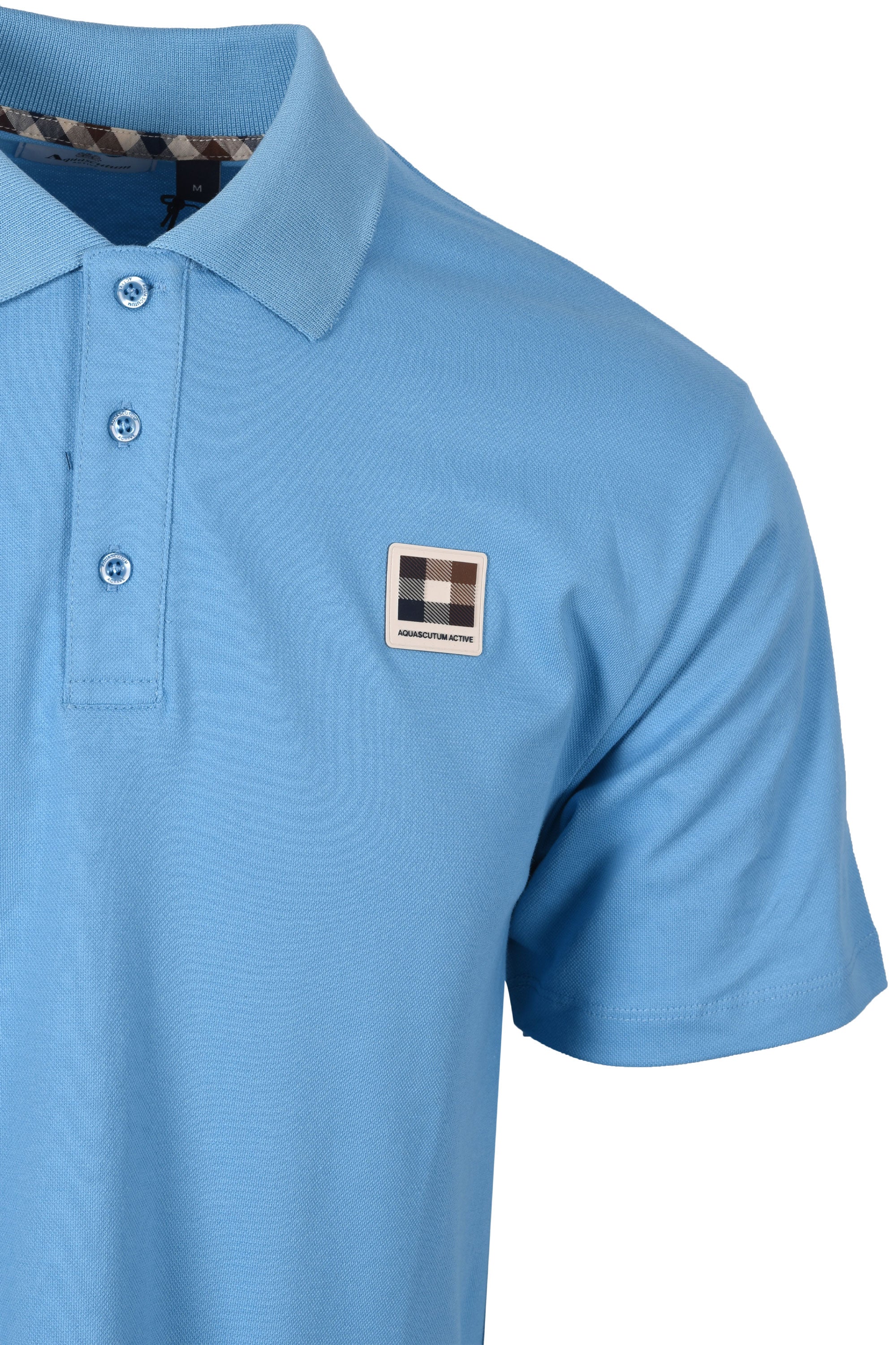 AQUASCUTUM CLUB CHECK BADGE POLO AVIO - Image 2