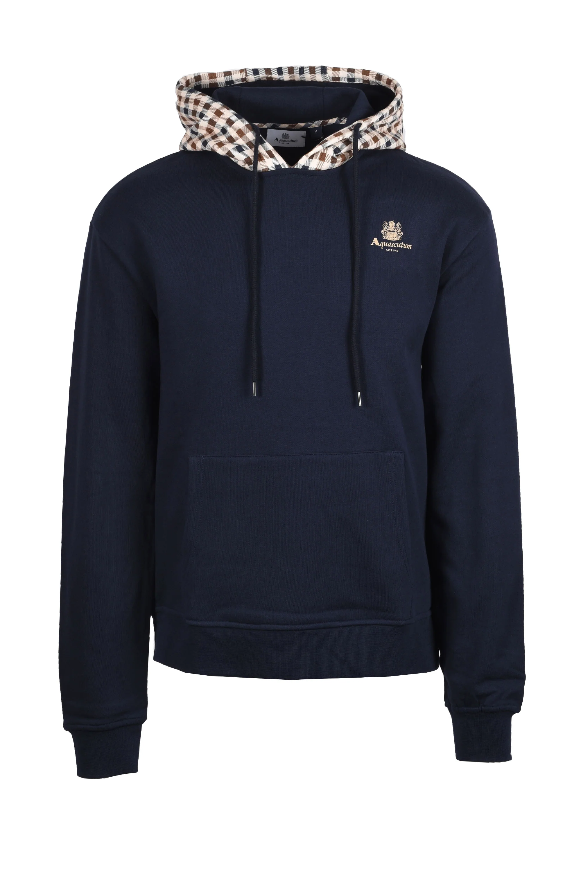 Aquascutum Club Check Hoodie Fleece Navy
