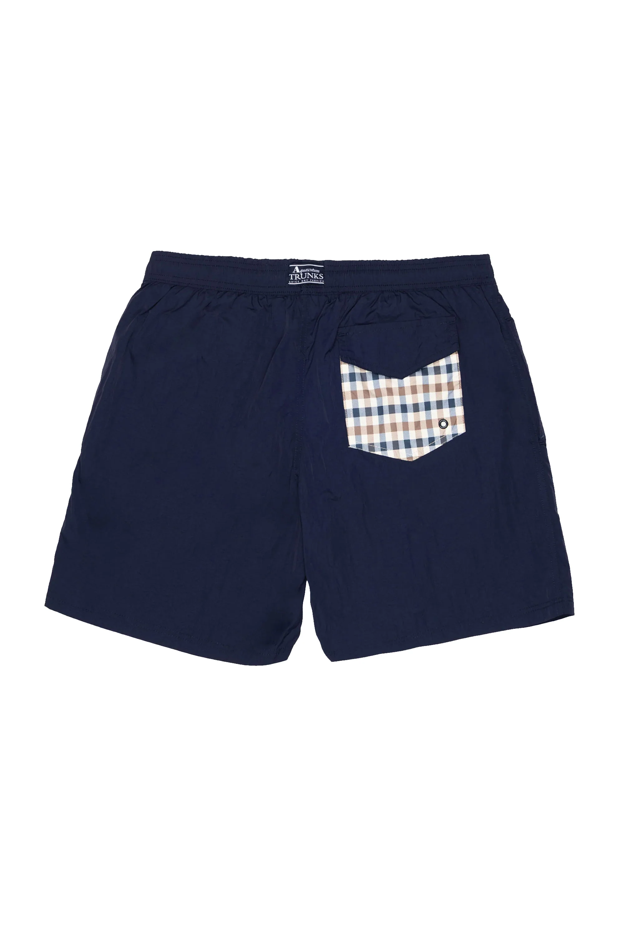 AQUASCUTUM CLUB CHECK POCKET BEACH SHORTS NAVY - Image 2