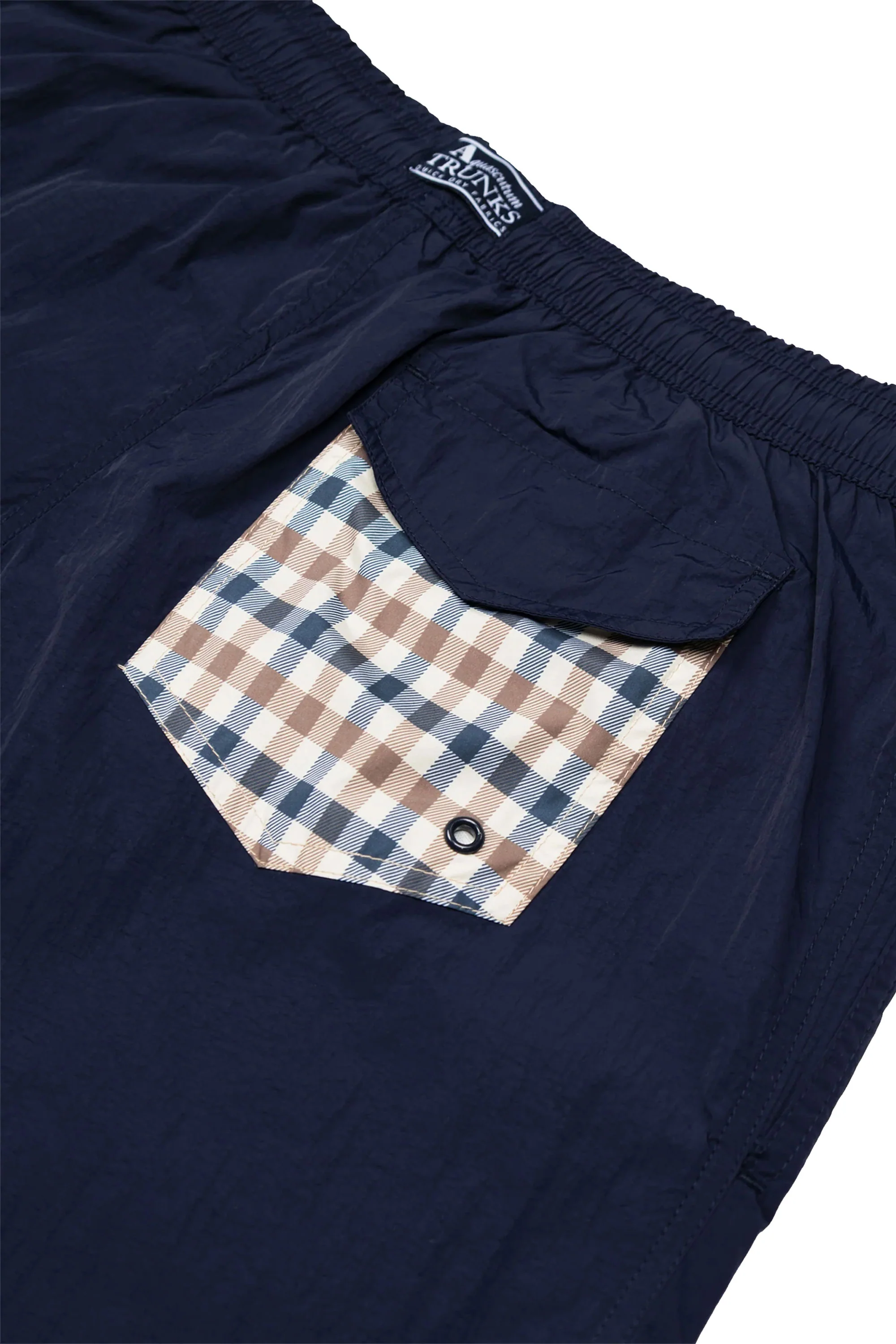 AQUASCUTUM CLUB CHECK POCKET BEACH SHORTS NAVY - Image 4