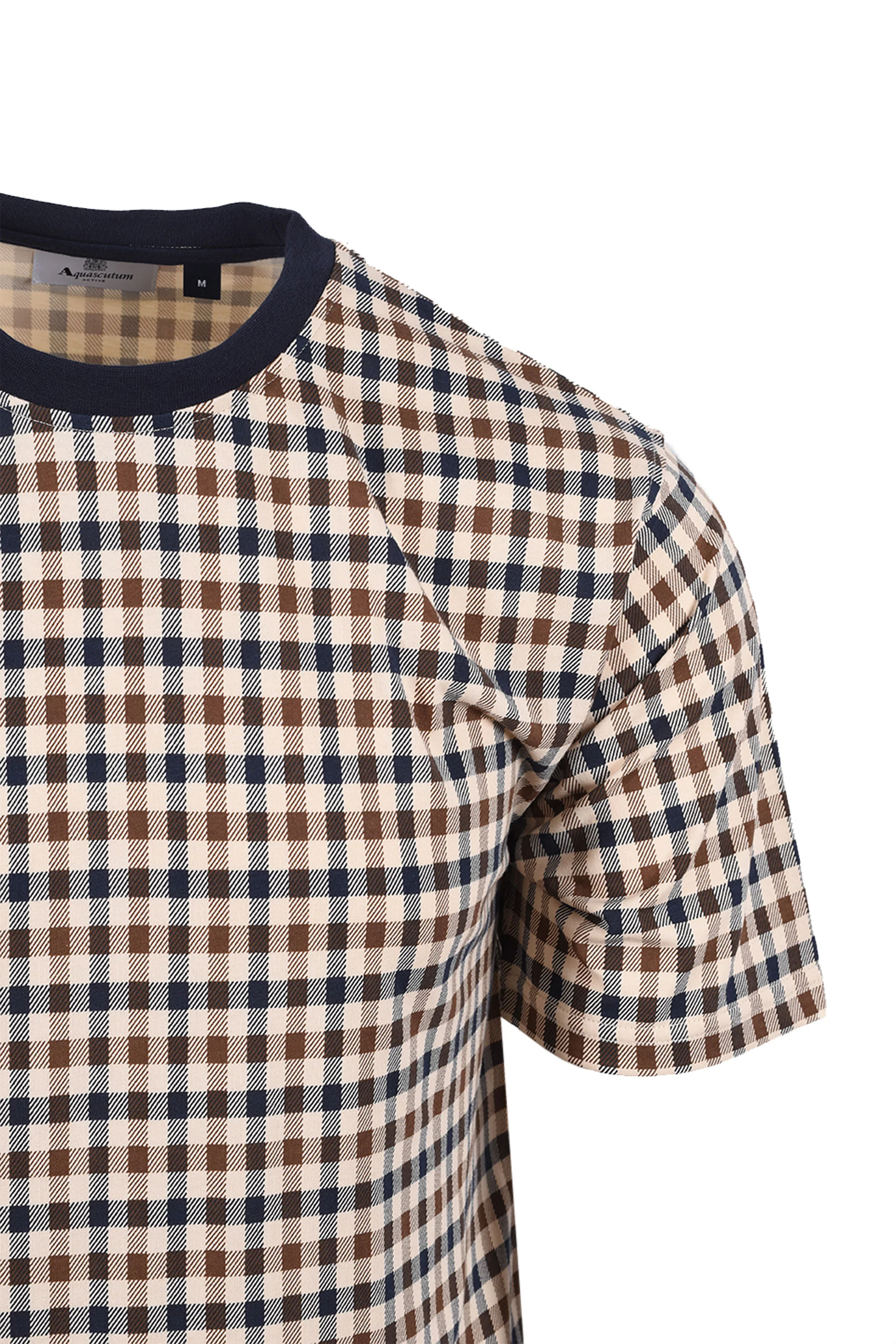 AQUASCUTUM  CLUB CHECK T-SHIRT NAVY - Image 2