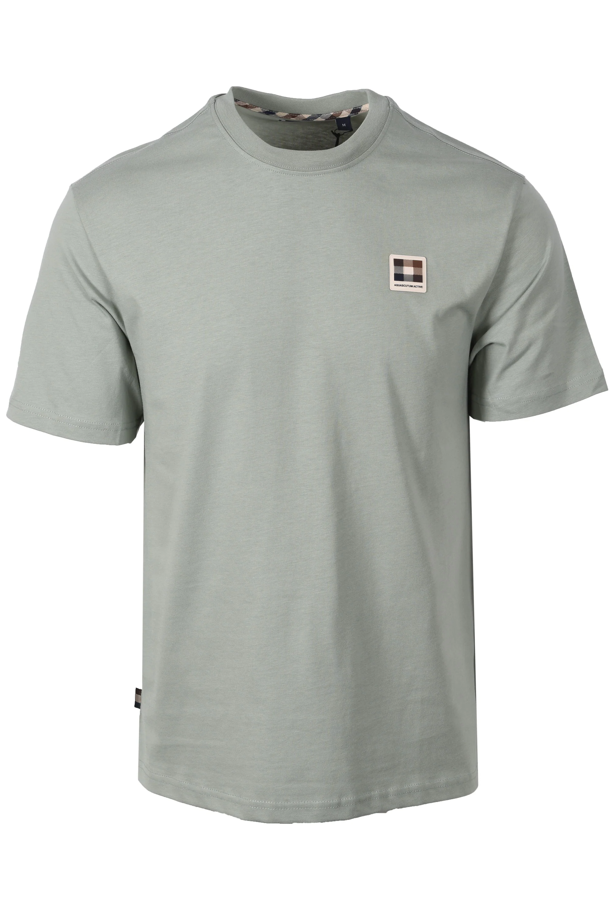 AQUASCUTUM CLUB CHECK BADGE T-SHIRT SALVIA