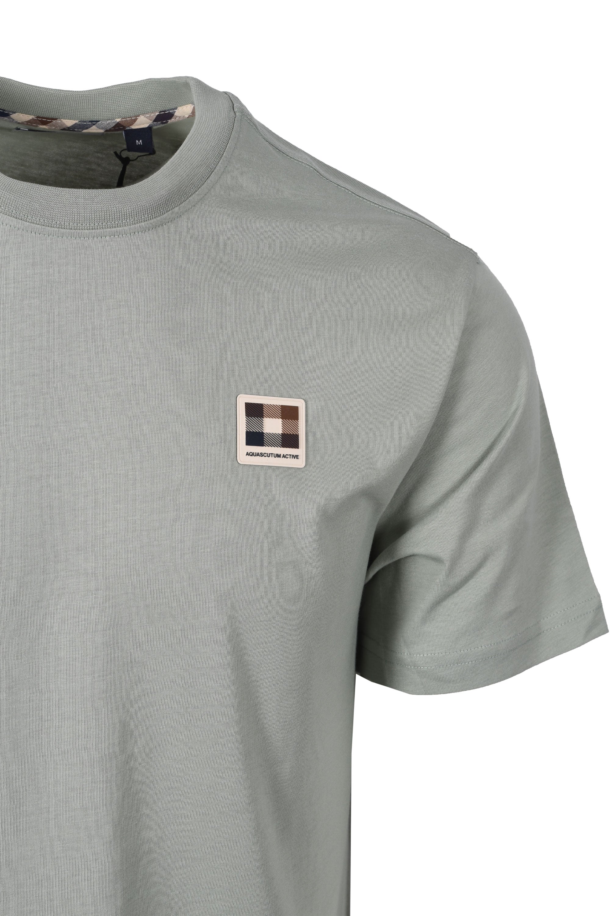 AQUASCUTUM CLUB CHECK BADGE T-SHIRT SALVIA - Image 2