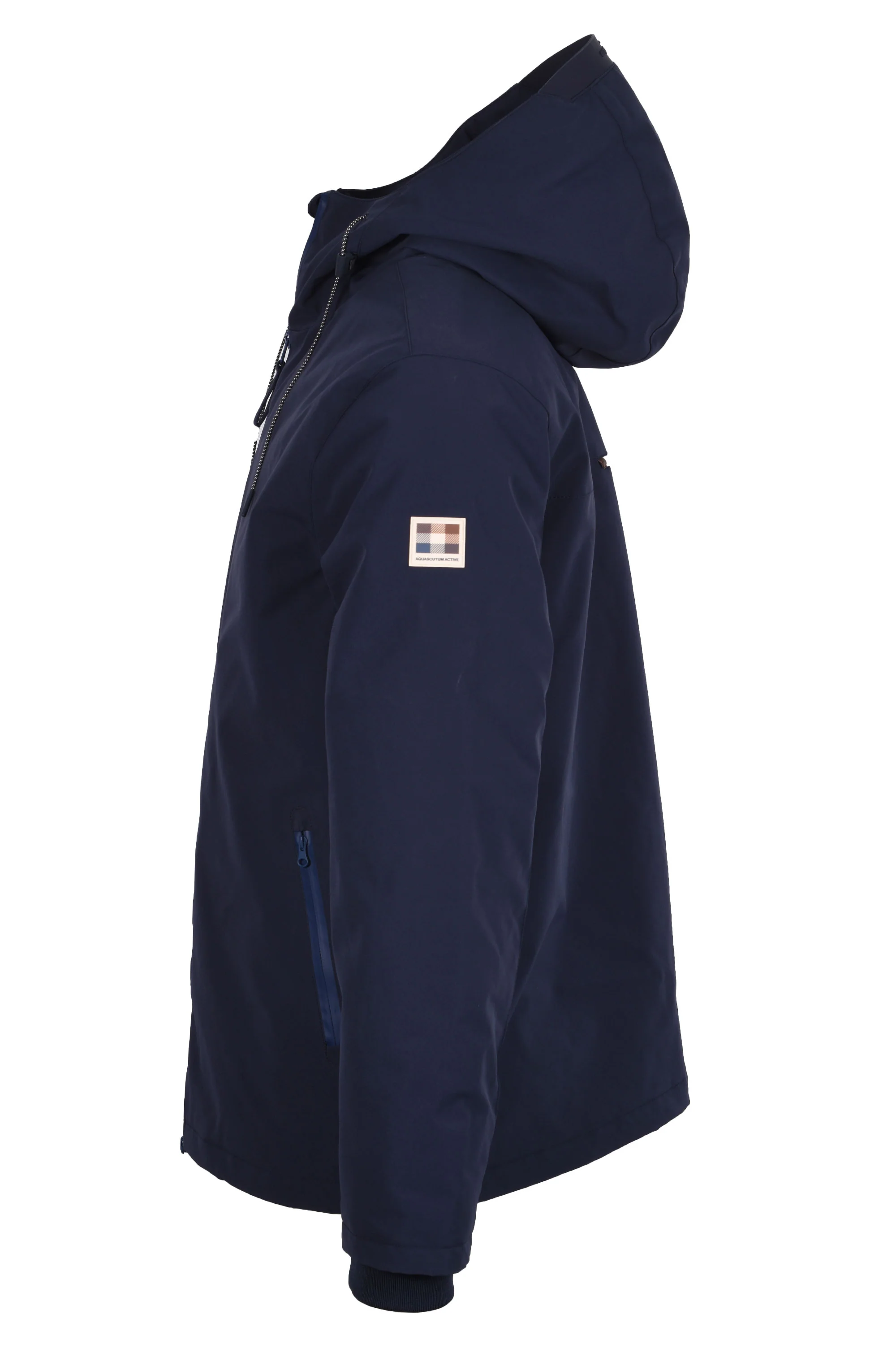Aquascutum Shell Mid Parka Jacket Navy - Image 3