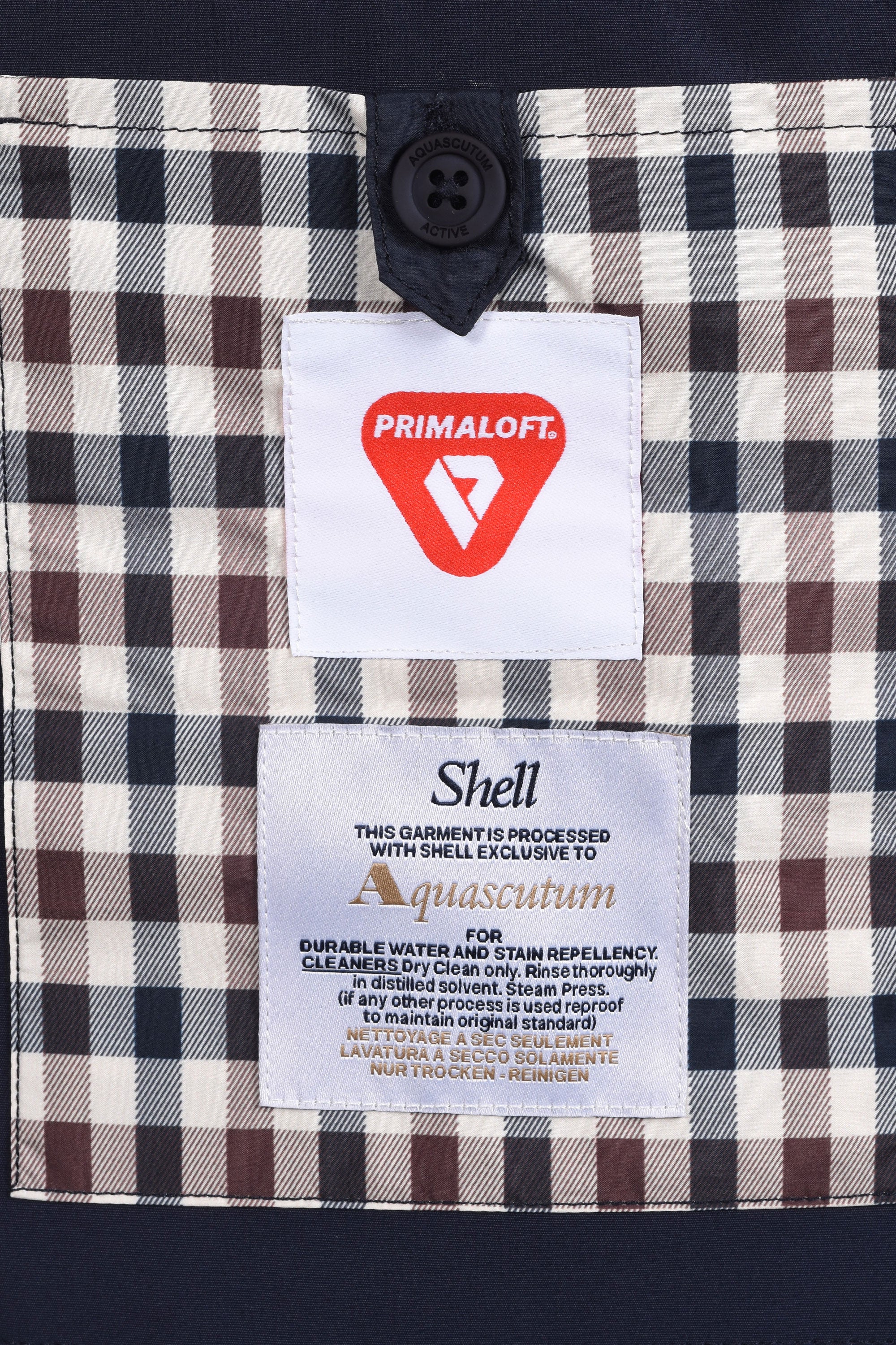 Aquascutum Shell Mid Parka Jacket Navy - Image 7