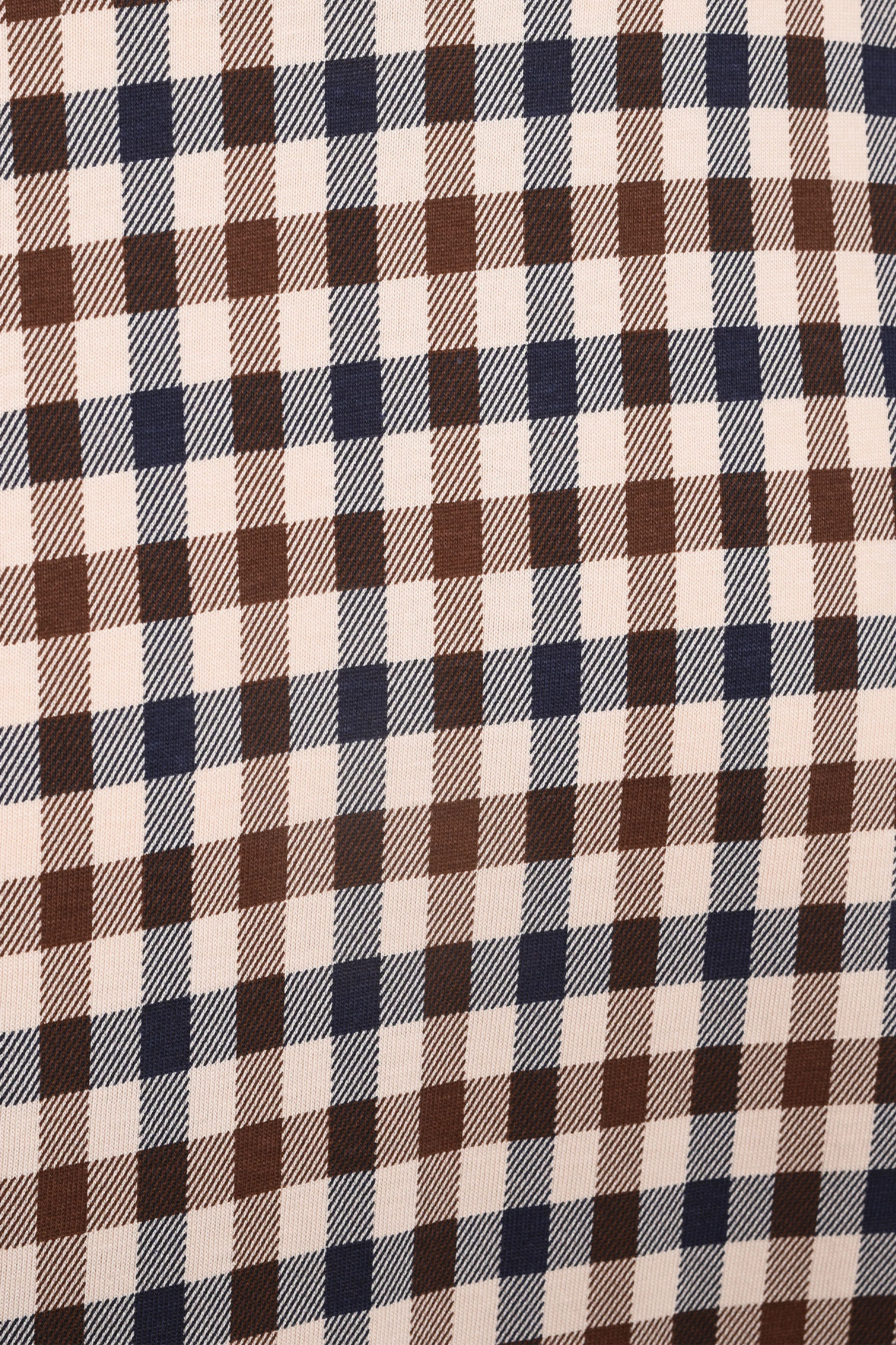 Aquascutum Side Club Check T-Shirt Navy - Image 3