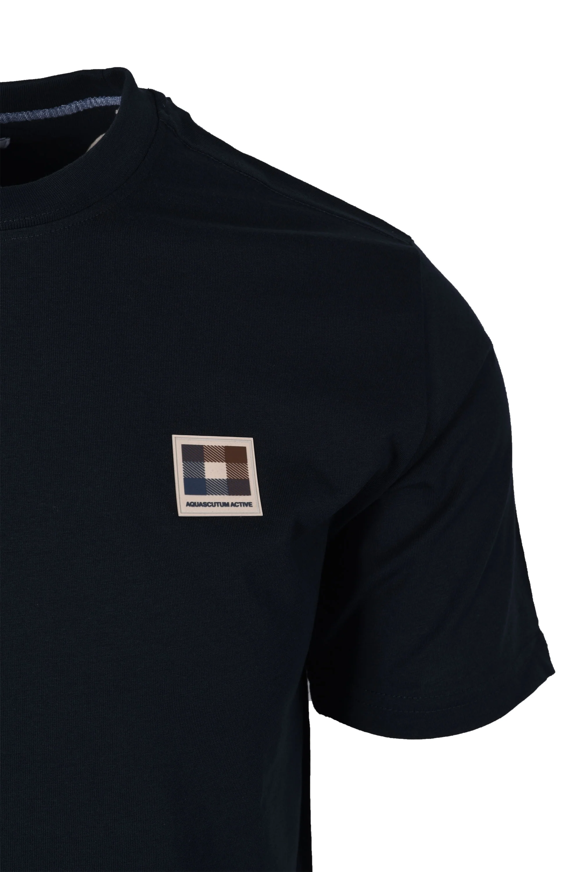 Aquascutum Club Check Patch T-shirt Navy - Image 3