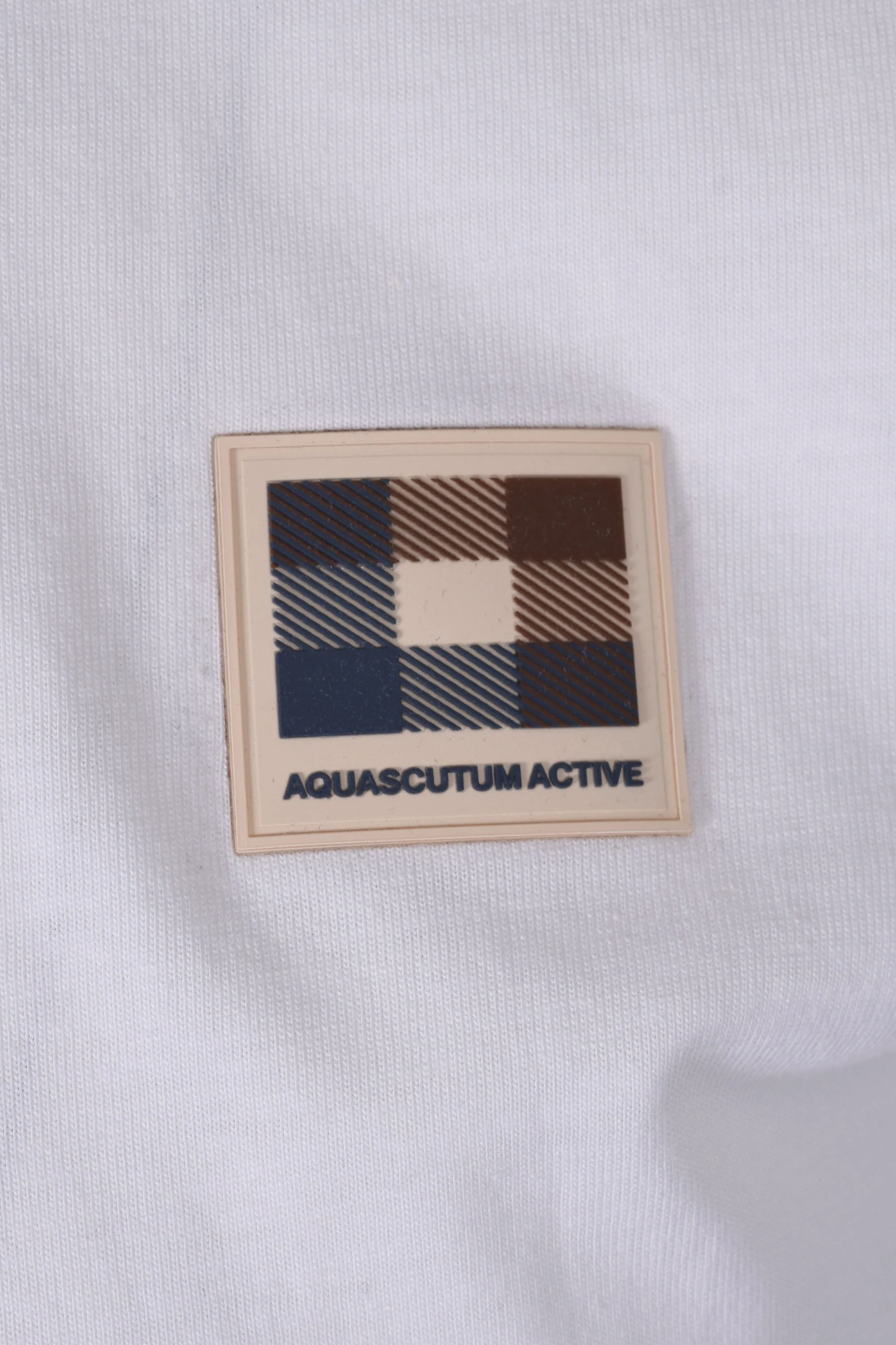 Aquascutum Club Check Patch T-shirt White - Image 2