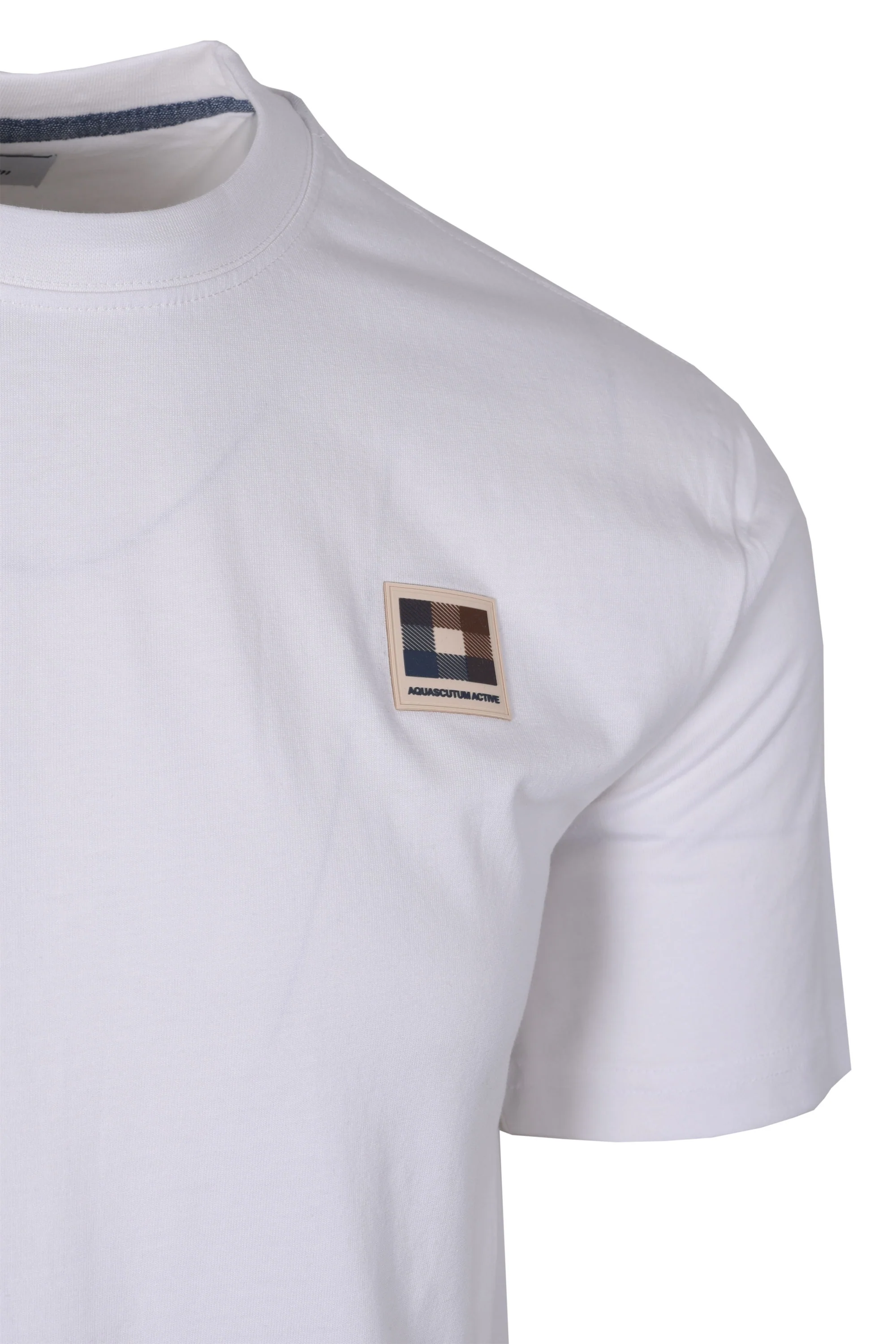 Aquascutum Club Check Patch T-shirt White - Image 3