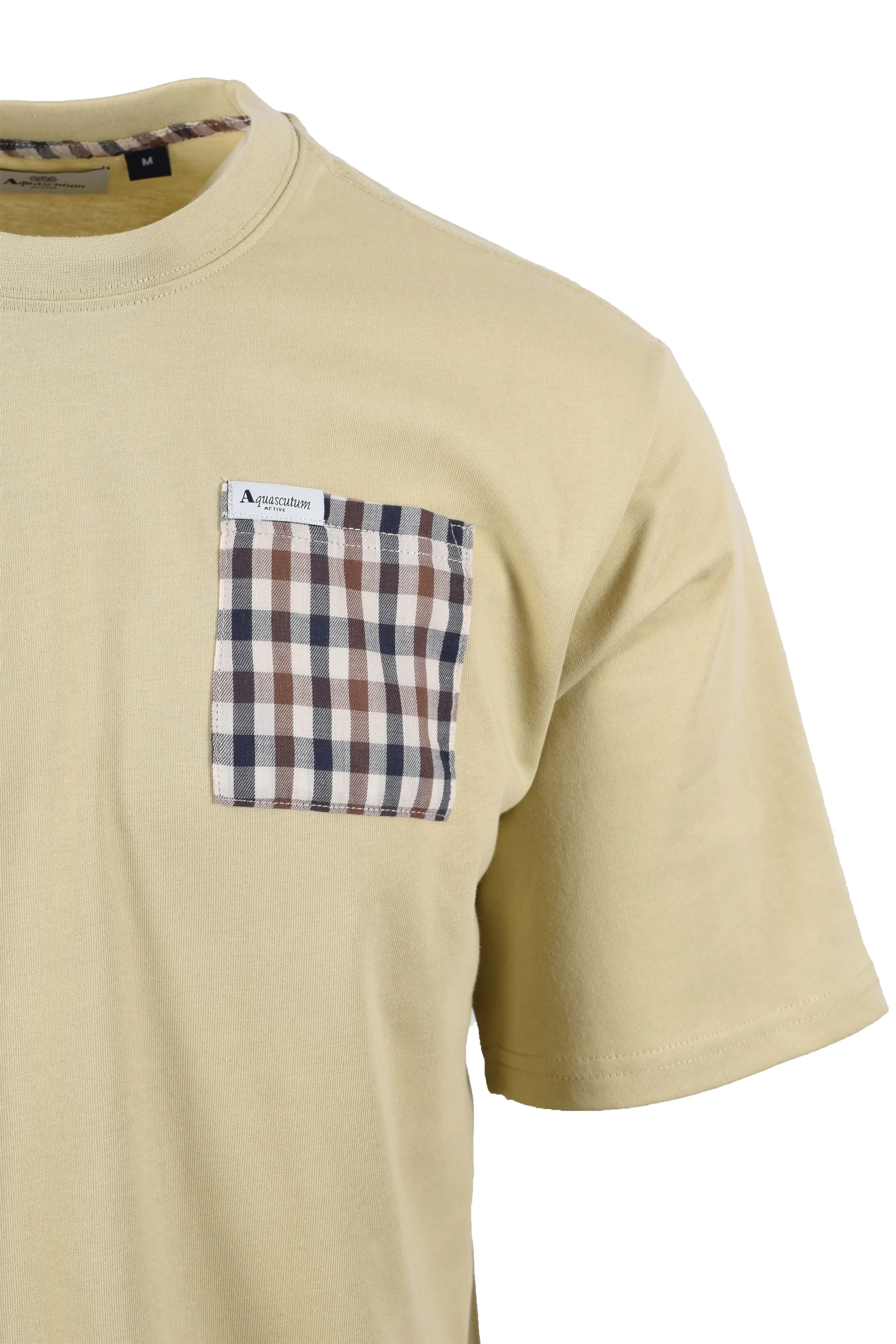 Aquascutum Club Check Pocket T-shirt Beige - Image 2