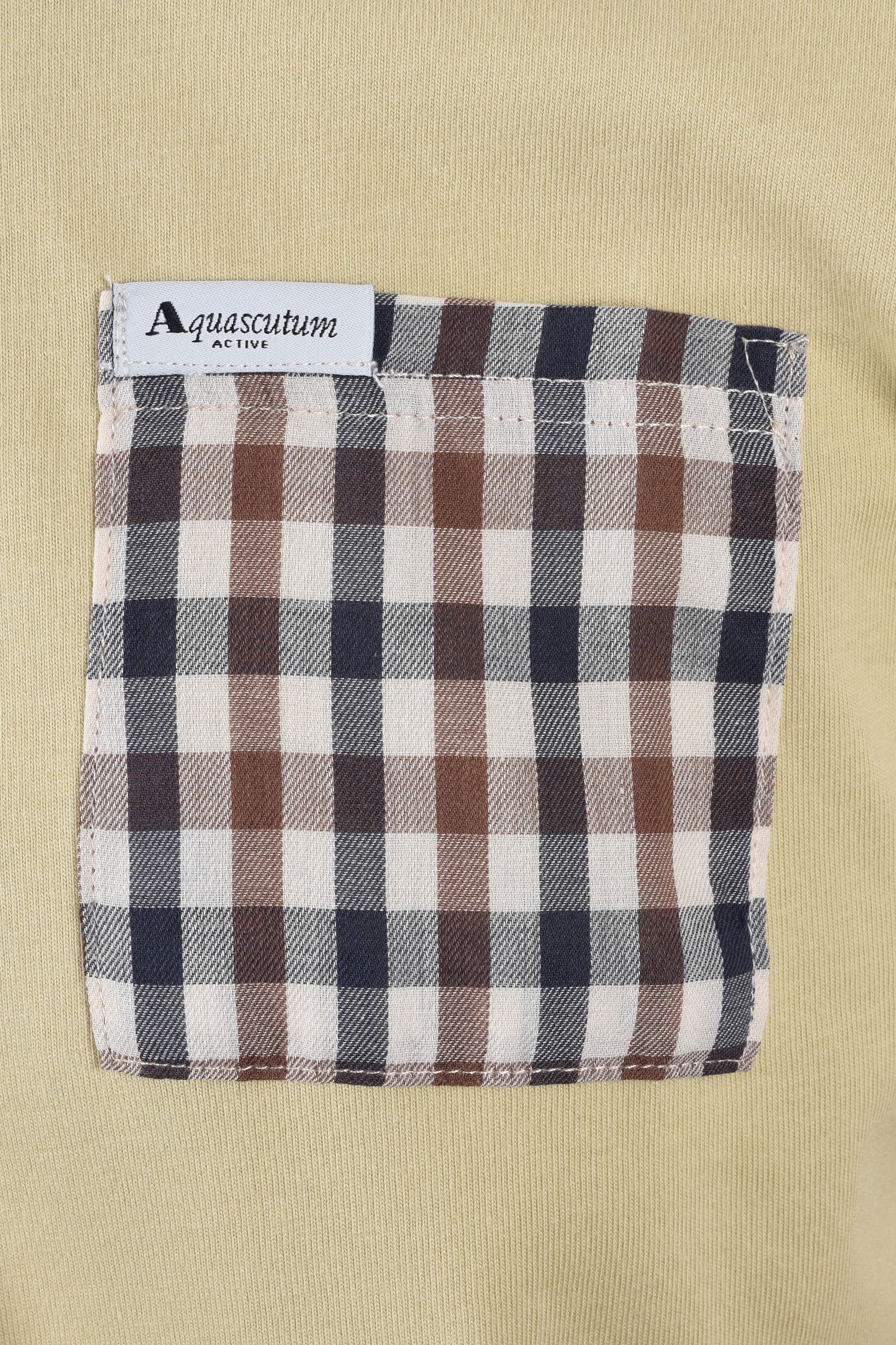 Aquascutum Club Check Pocket T-shirt Beige - Image 3