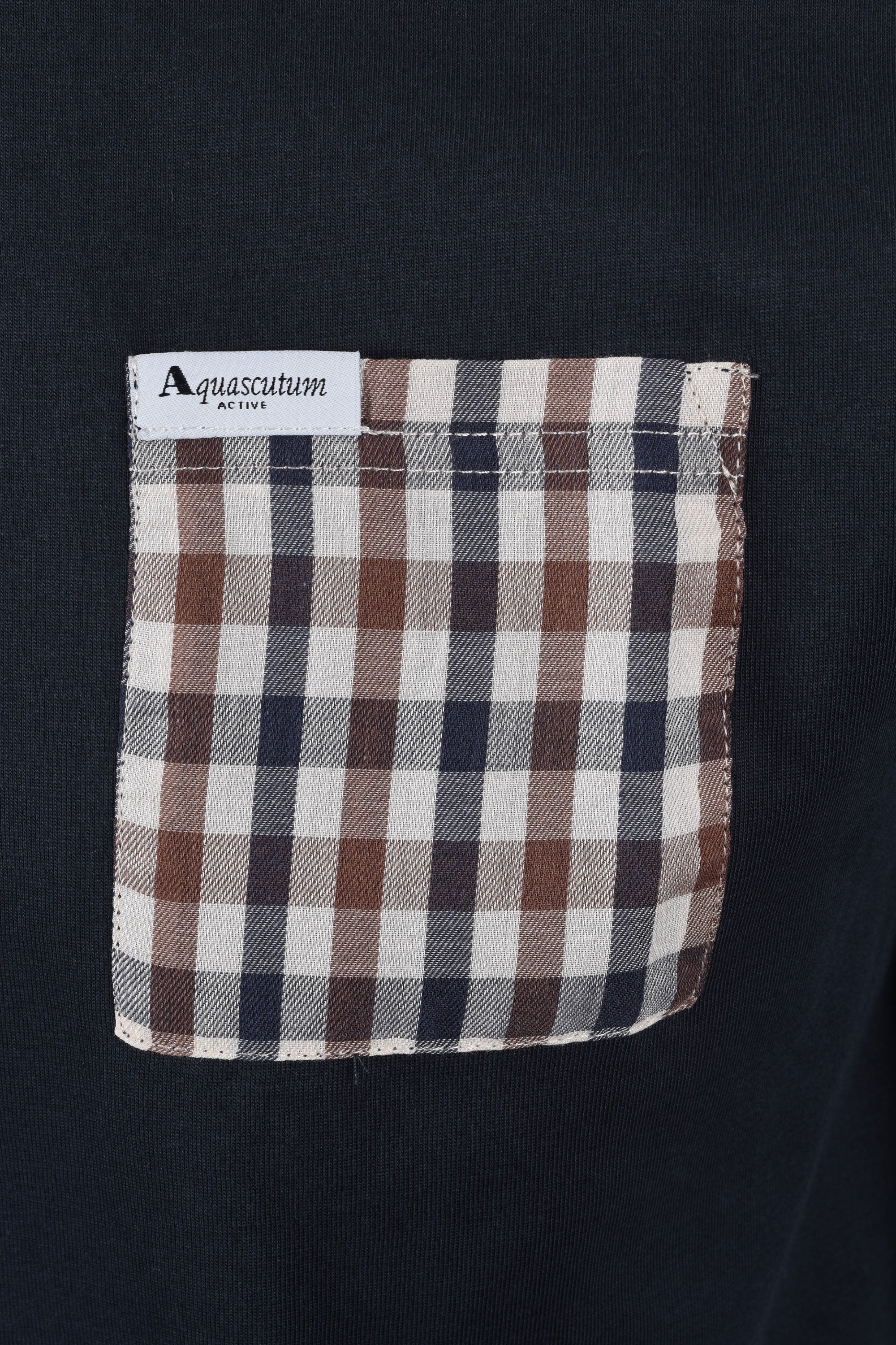 Aquascutum Club Check Pocket T-shirt Navy - Image 3