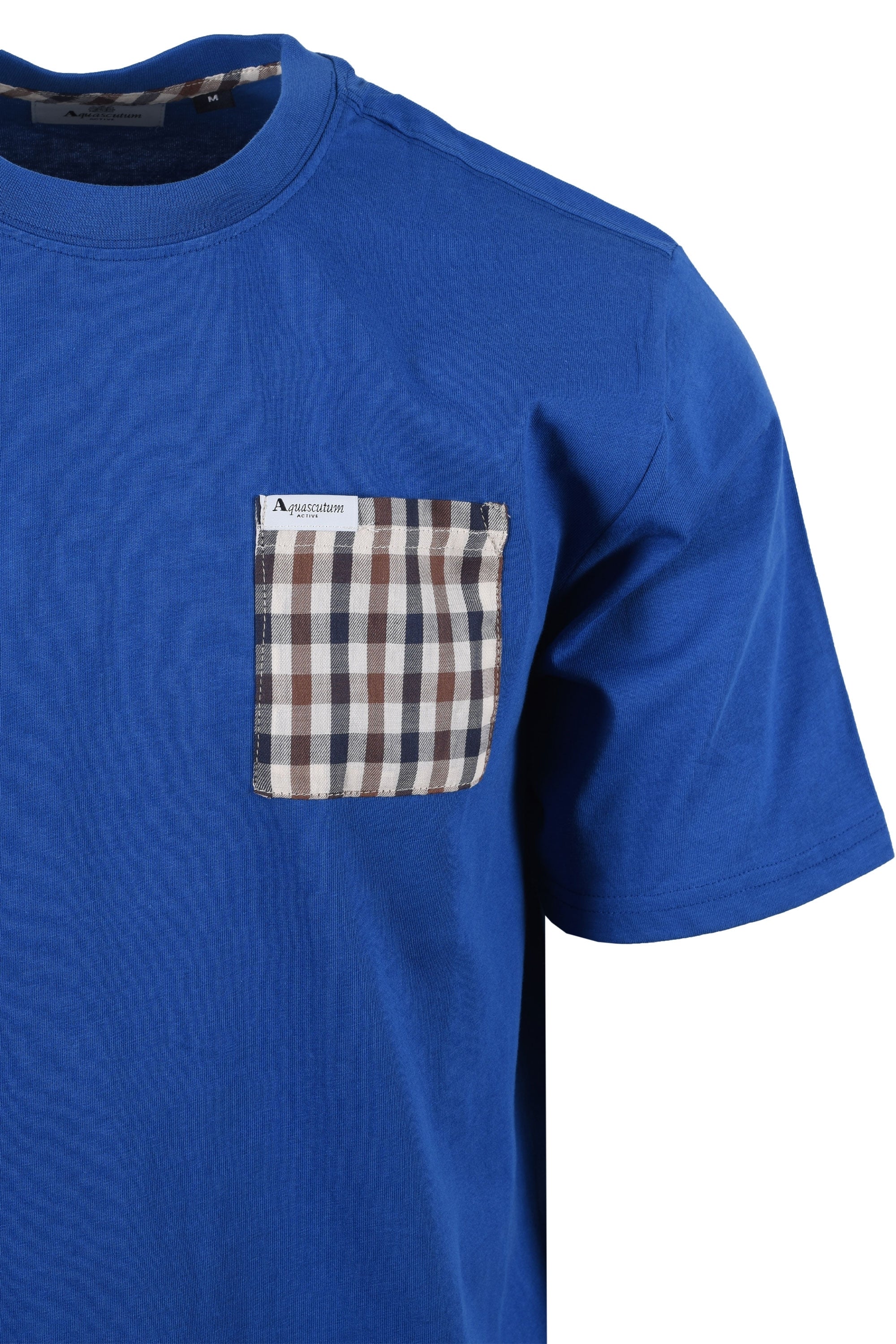 Aquascutum Club Check Pocket T-shirt Royal Blue - Image 2