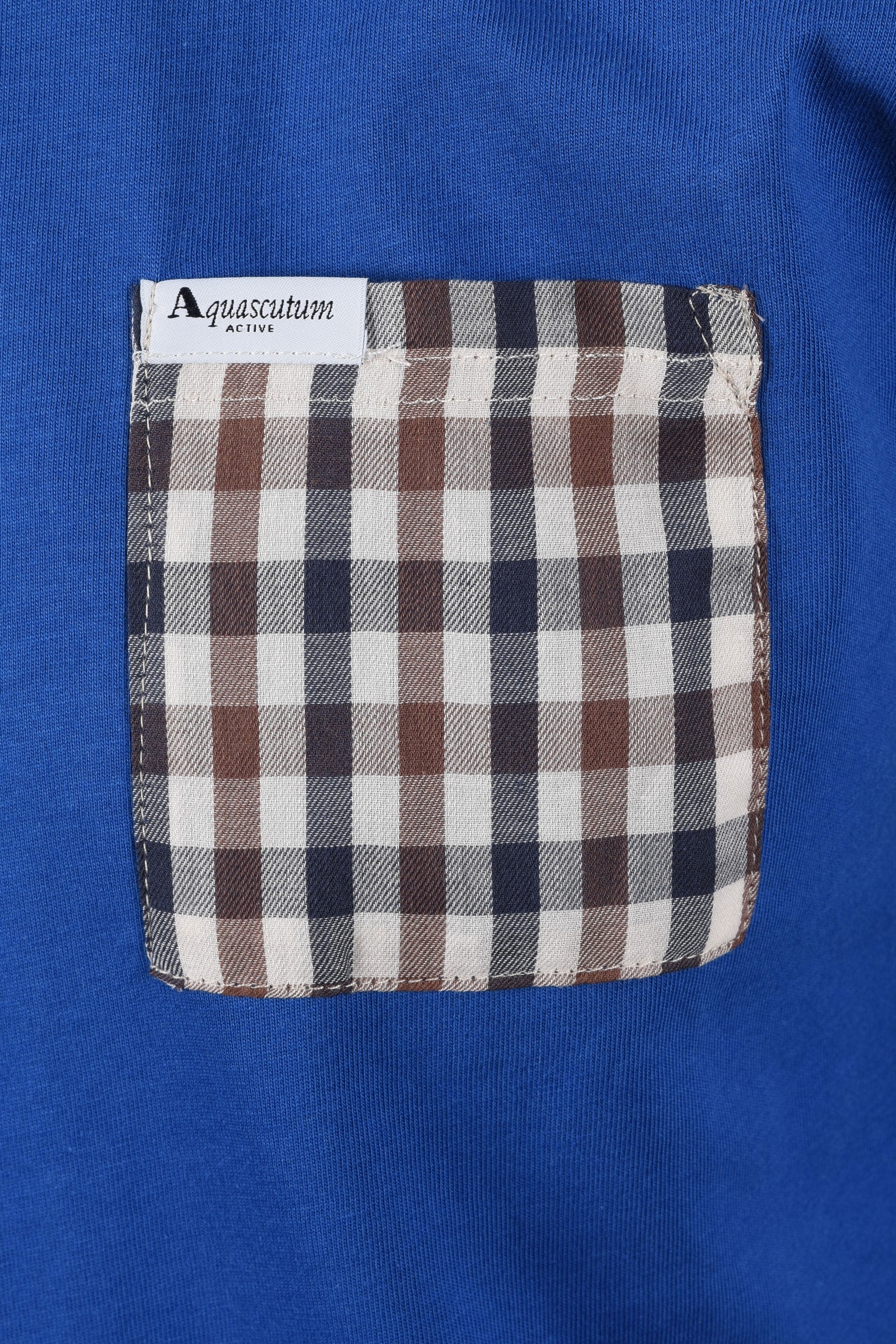 Aquascutum Club Check Pocket T-shirt Royal Blue - Image 3