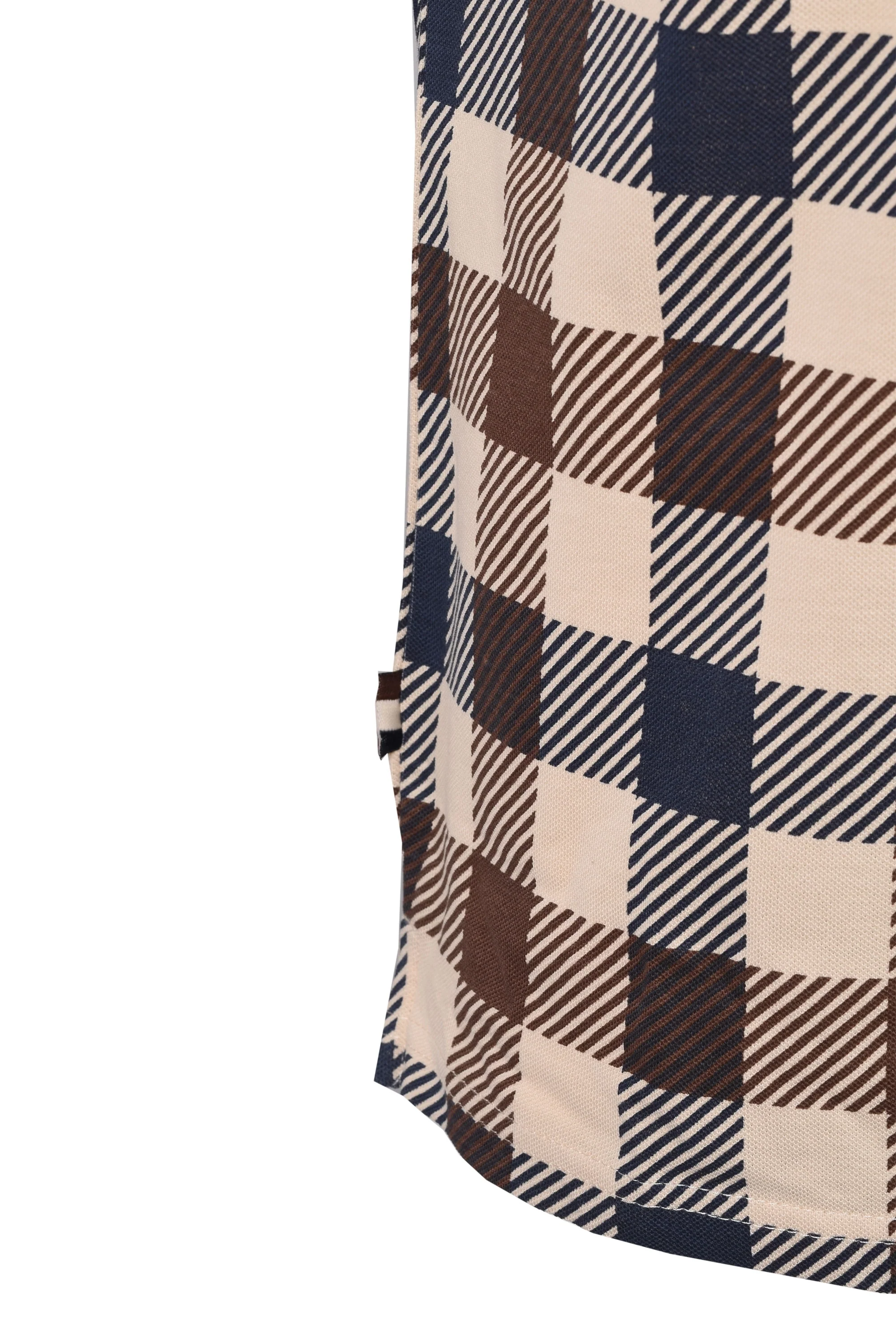 Aquascutum Macro Check Polo Shirt Navy - Image 3
