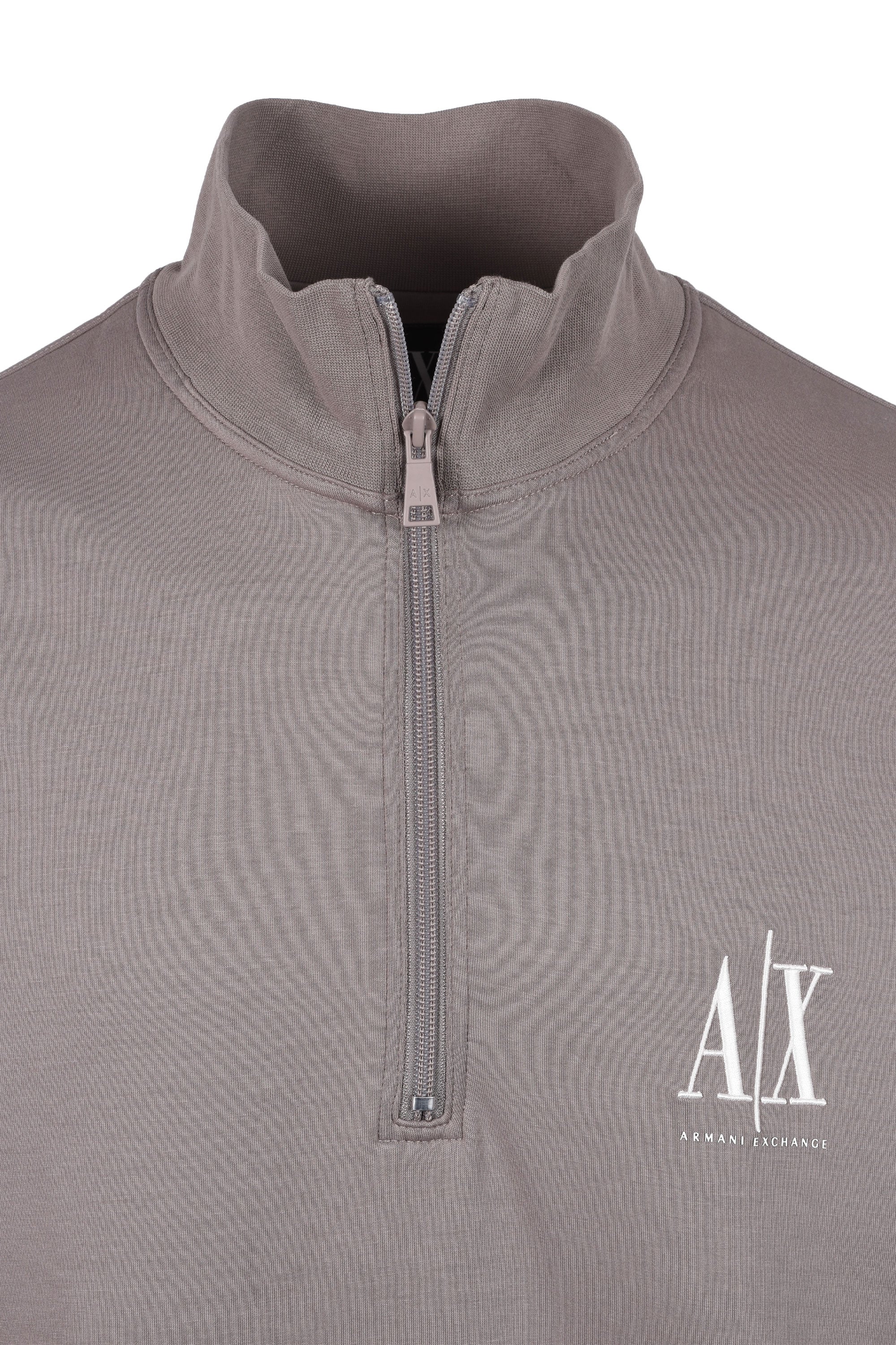 Armani Exchange Half Zip Sweatshirt Driftwood - Image 3