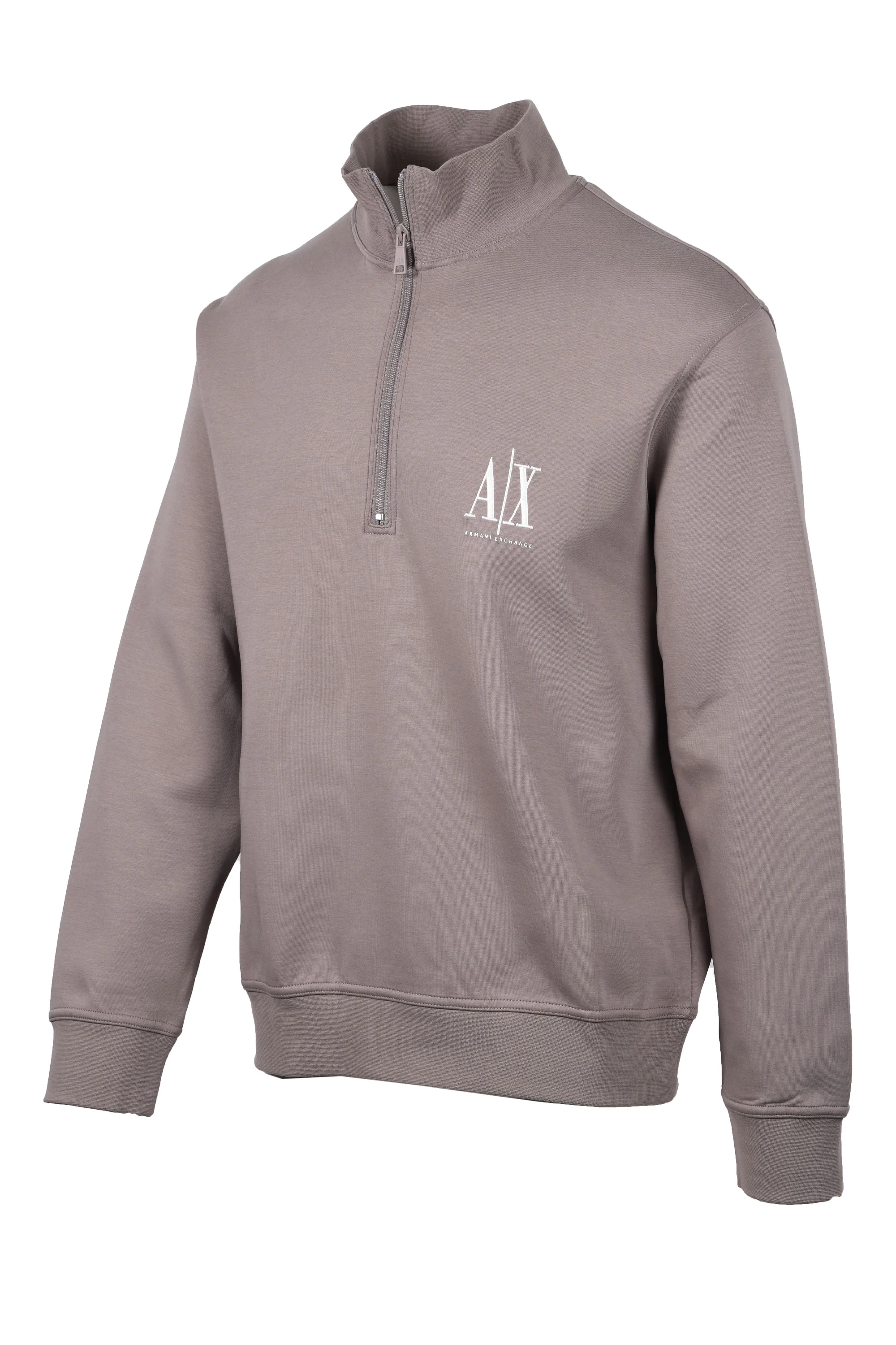 Armani Exchange Half Zip Sweatshirt Driftwood - Image 5