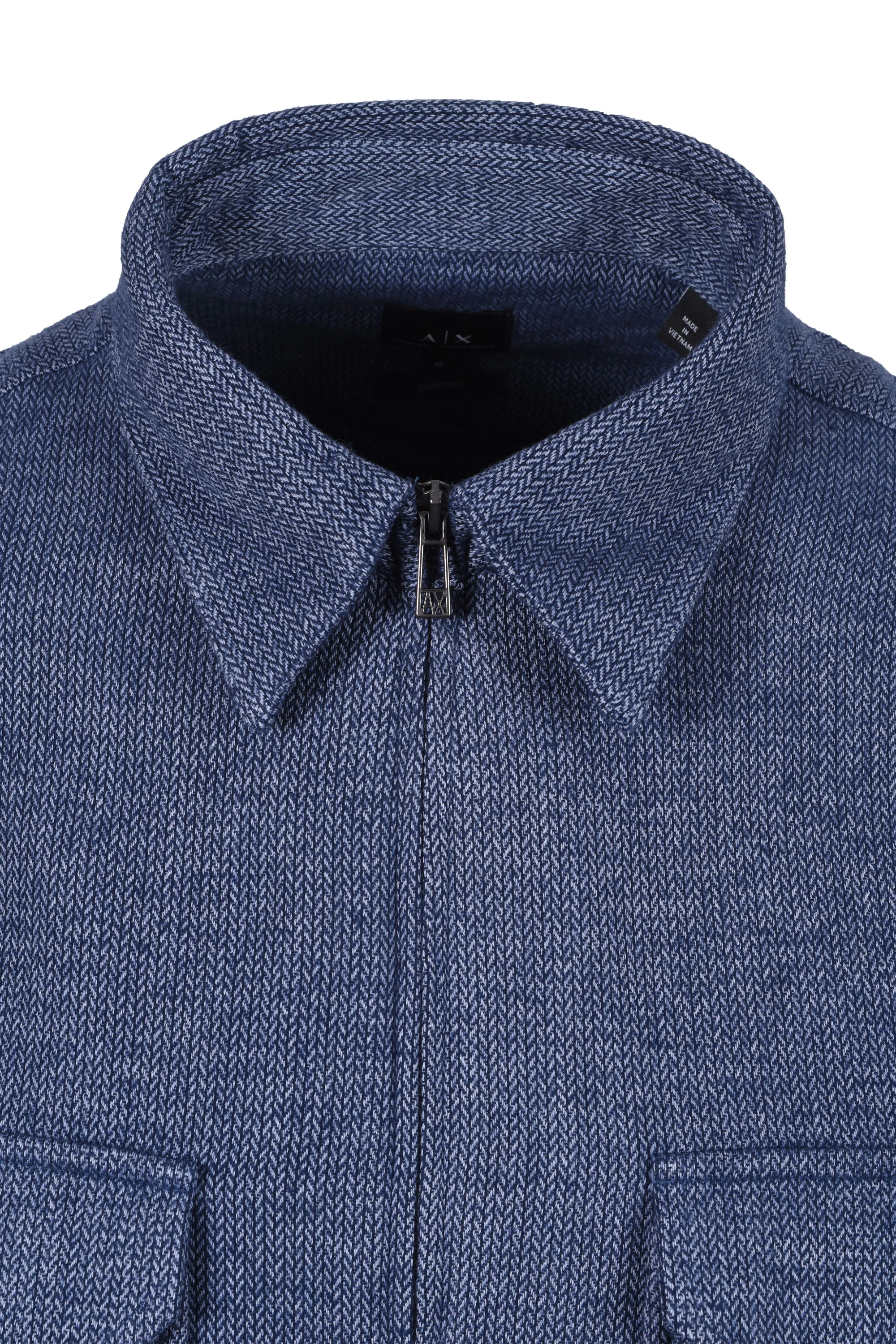 Armani Exchange Overshirt Blue Herringbone - Image 2