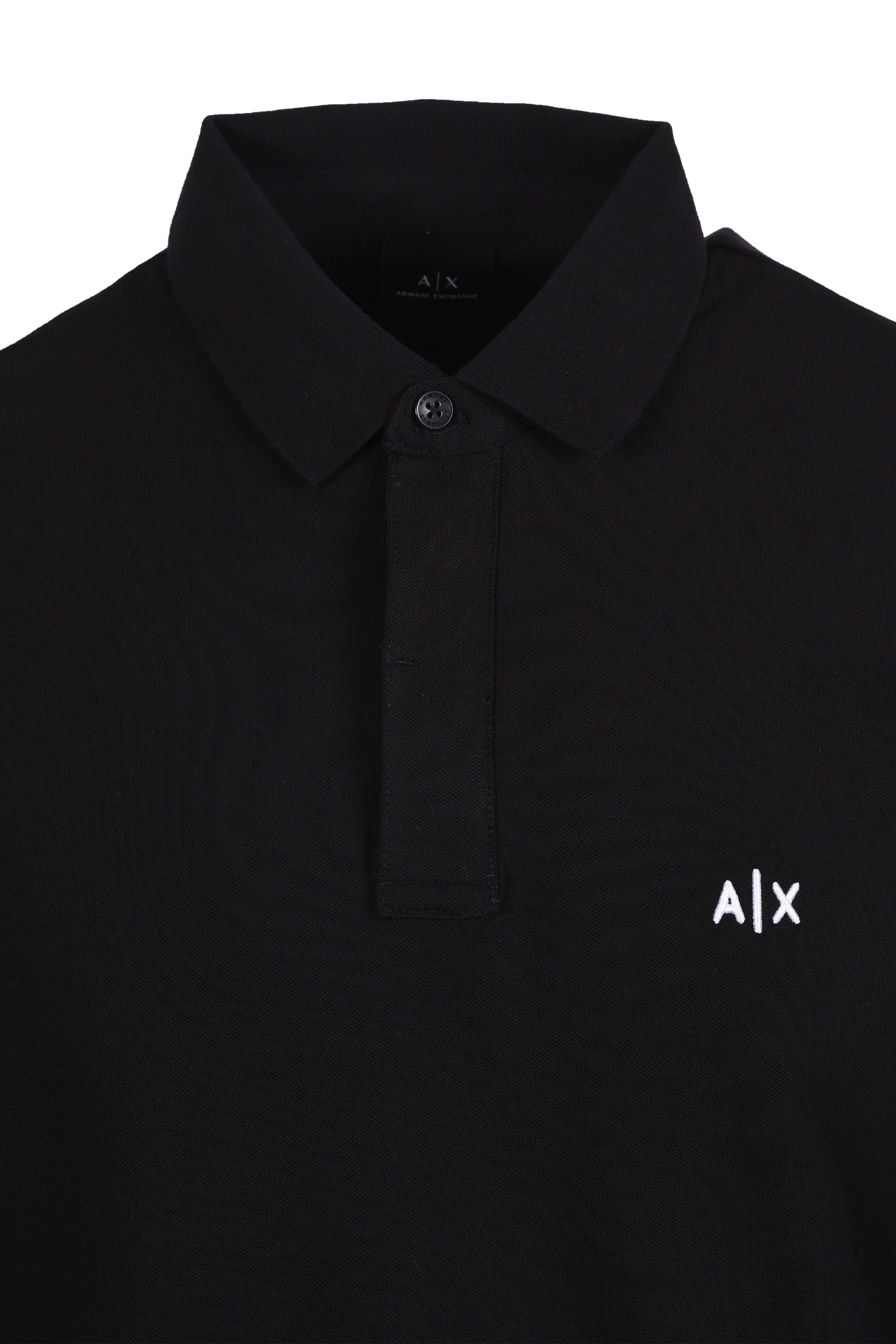 Armani Exchange Long Sleeve Polo Shirt Black - Image 2