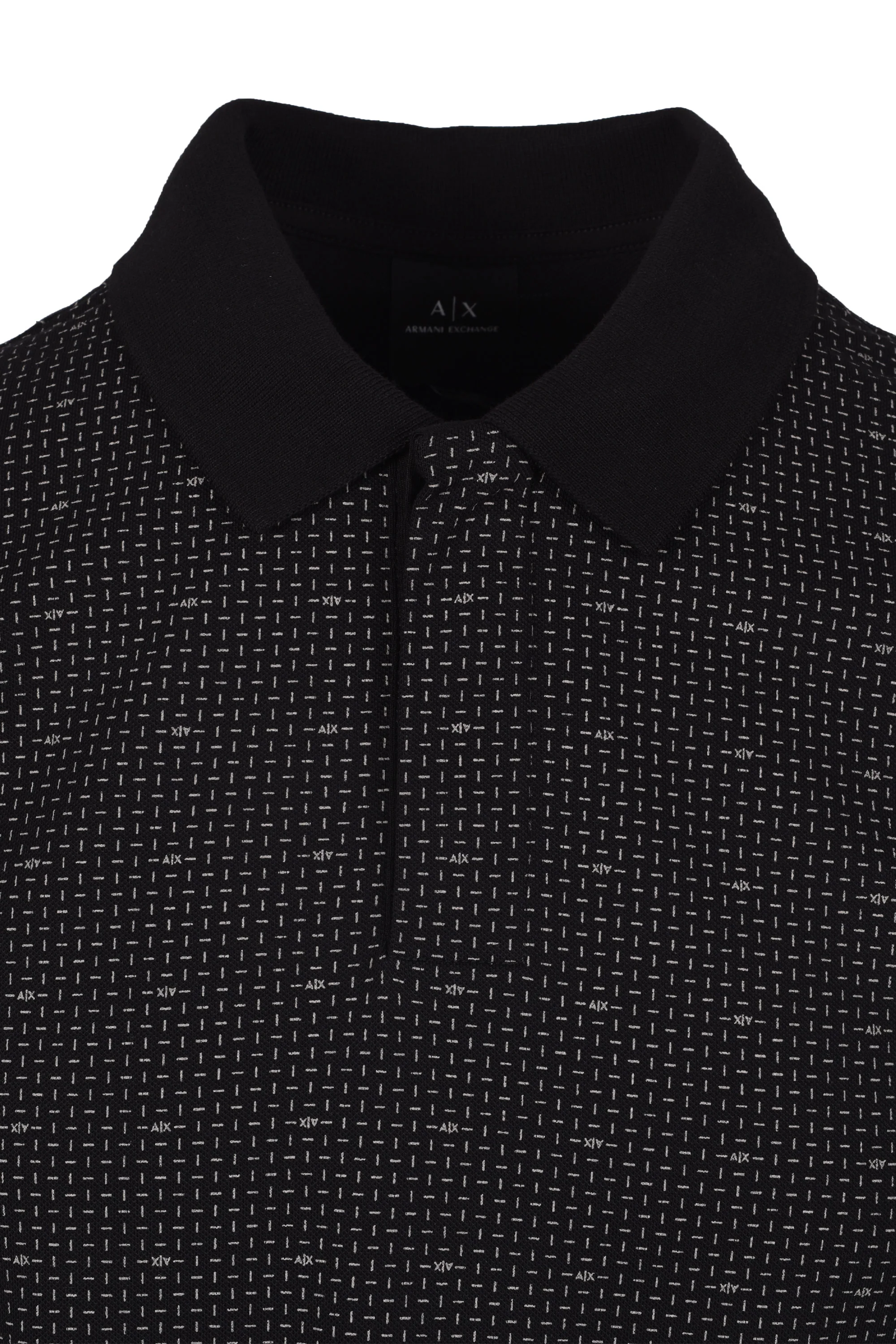 Armani Exchange Polo Shirt Black/Pattern - Image 2
