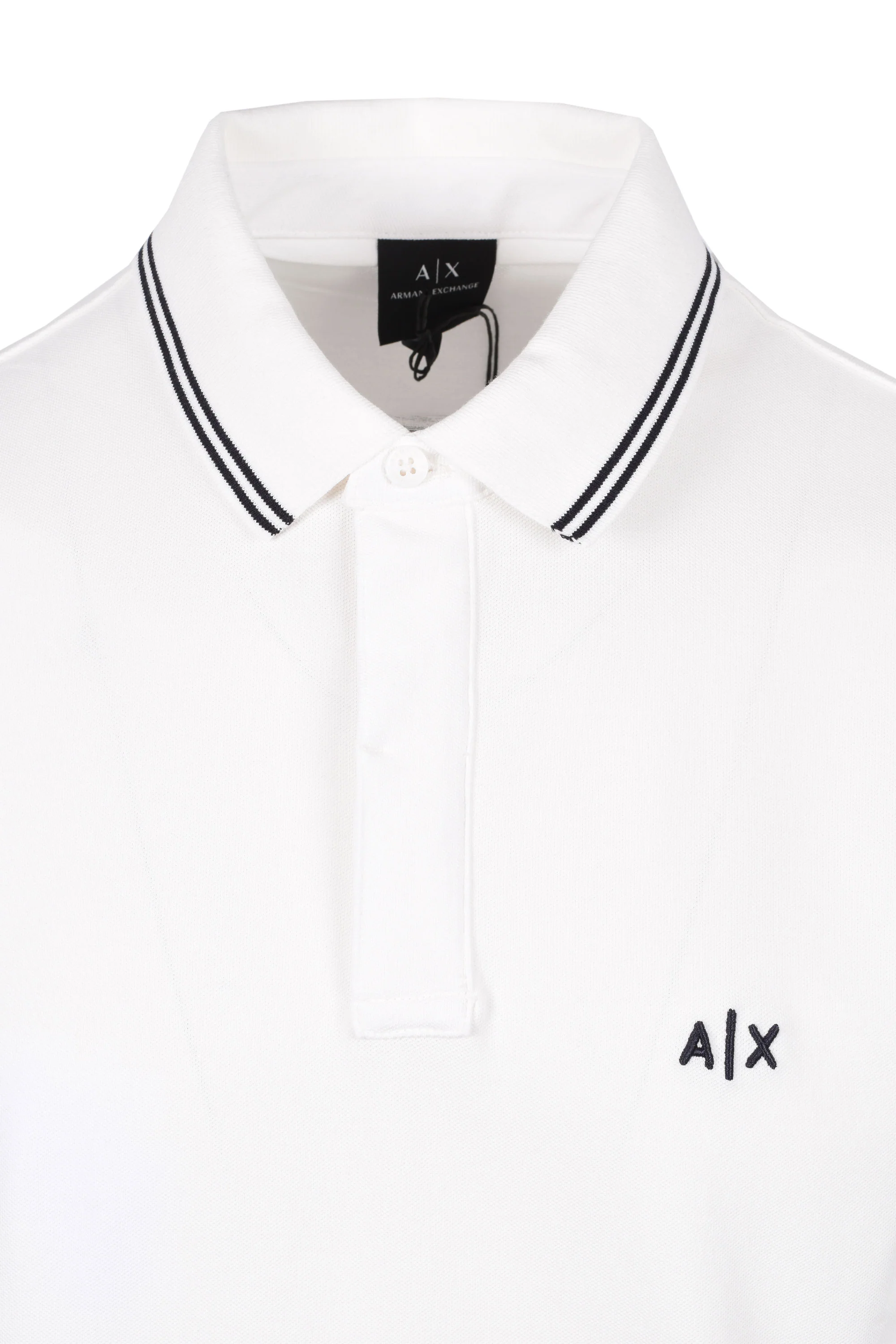 Armani Exchange Tipped Polo Shirt Off White - Image 2