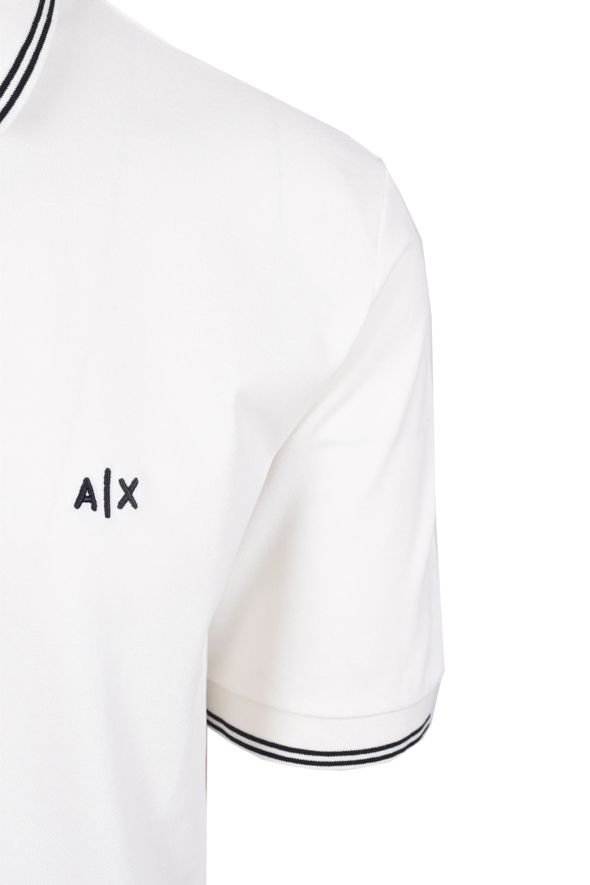 Armani Exchange Tipped Polo Shirt Off White - Image 4