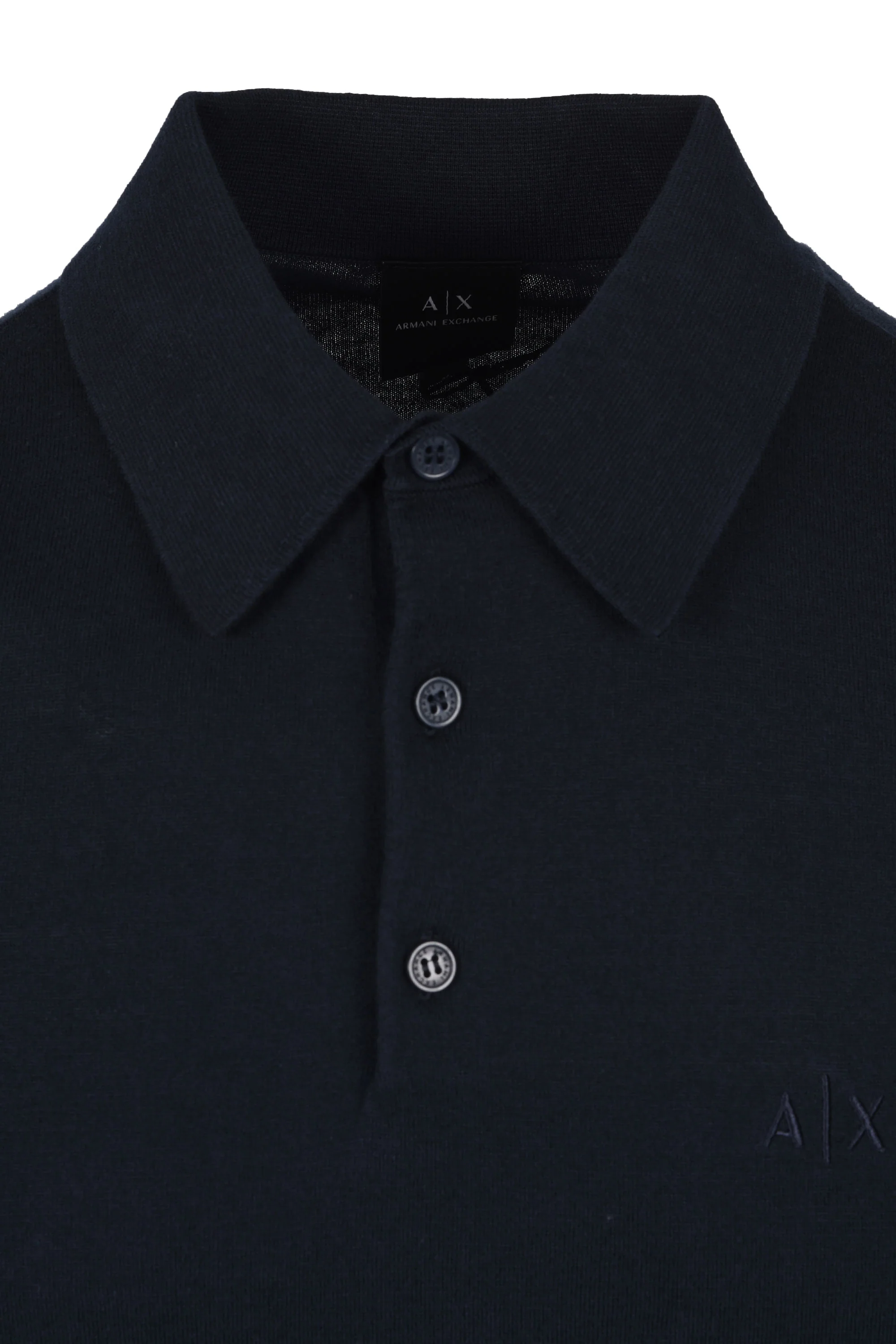 Armani Exchange Knitted Polo Shirt Navy - Image 2