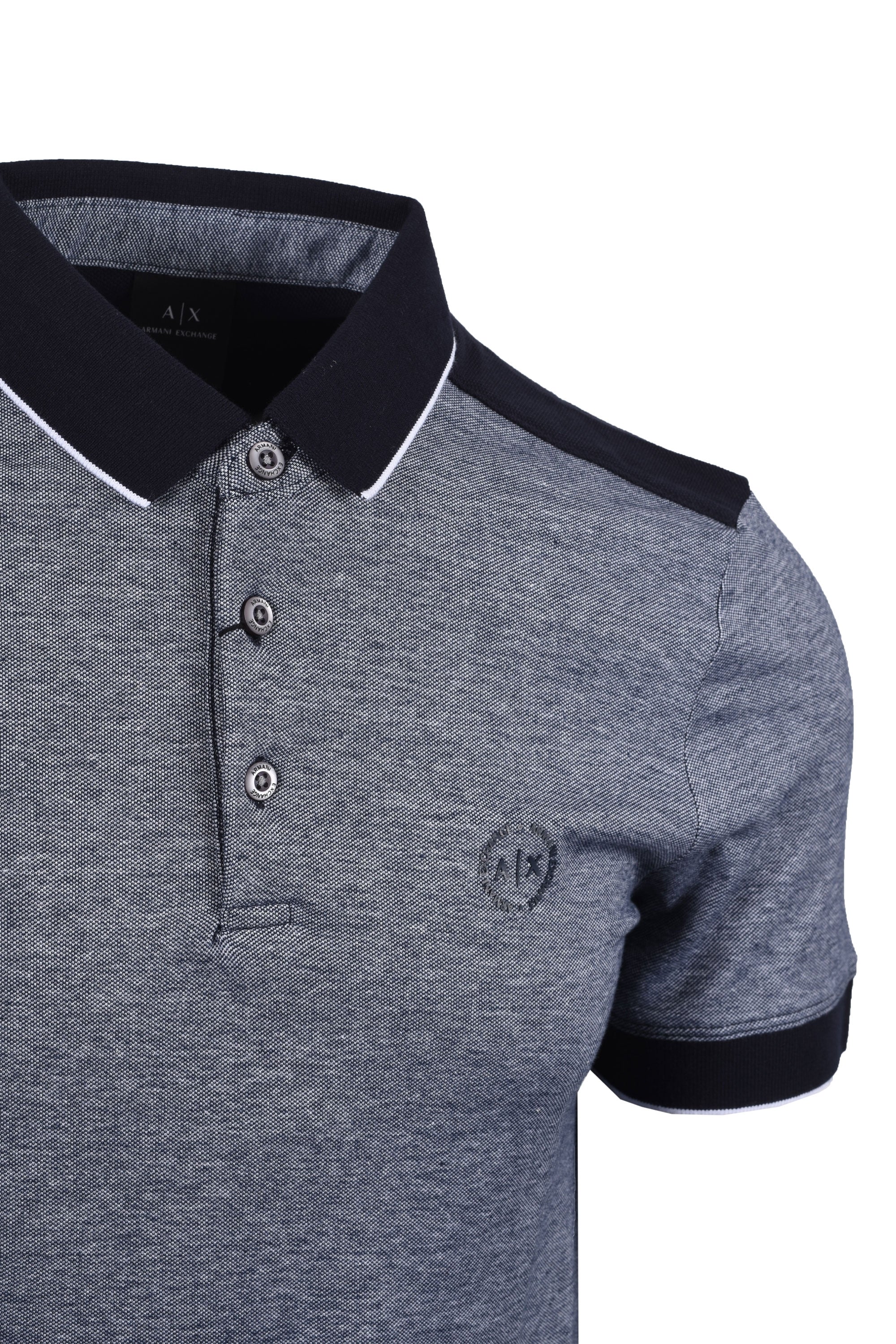 Armani Exchange Cotton Piquet Polo Shirt Navy - Image 4