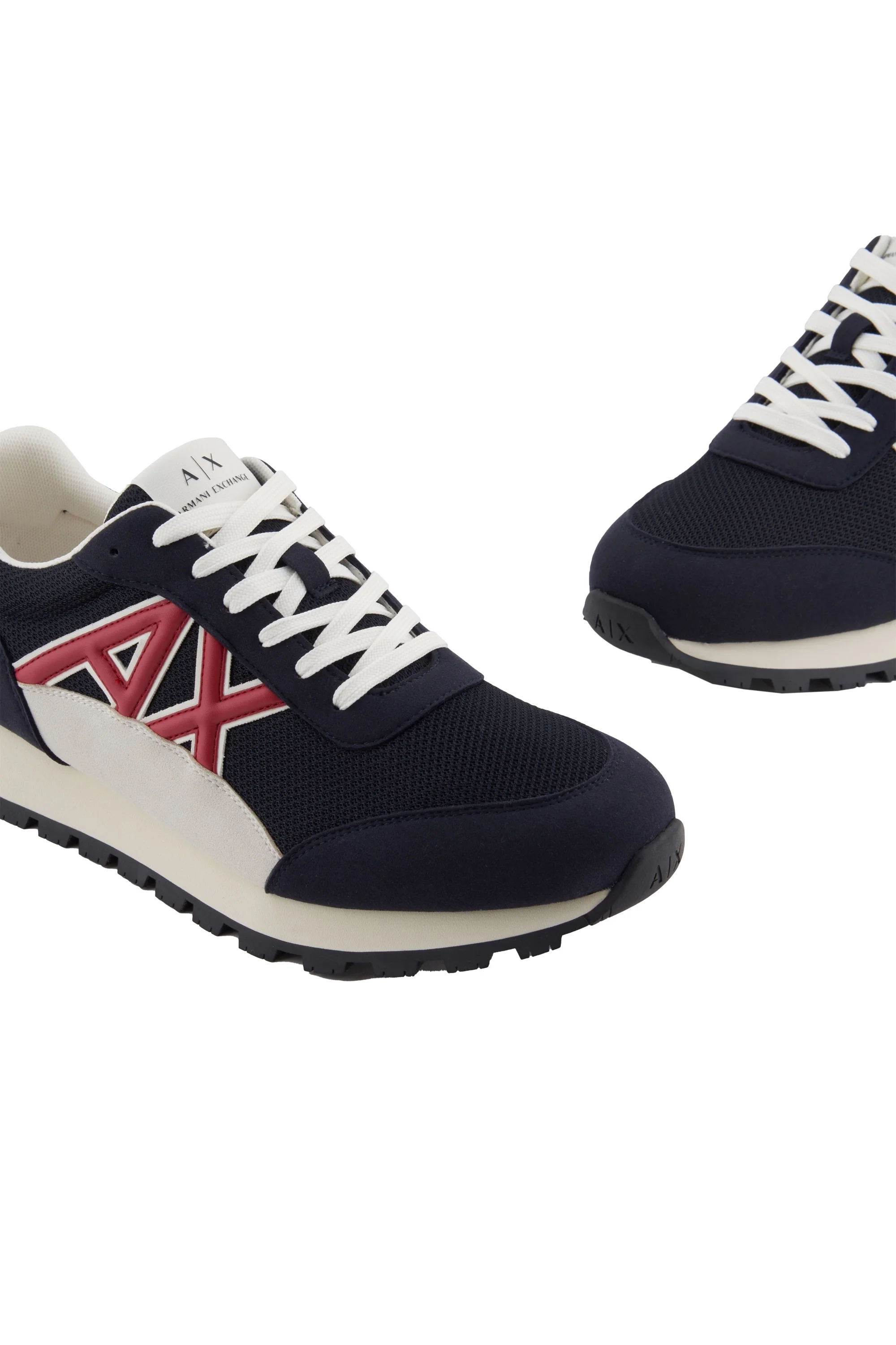 Armani Exchange Echo Suede Mesh Nylon Trainer Deep Navy/Cardinal Red - Image 5