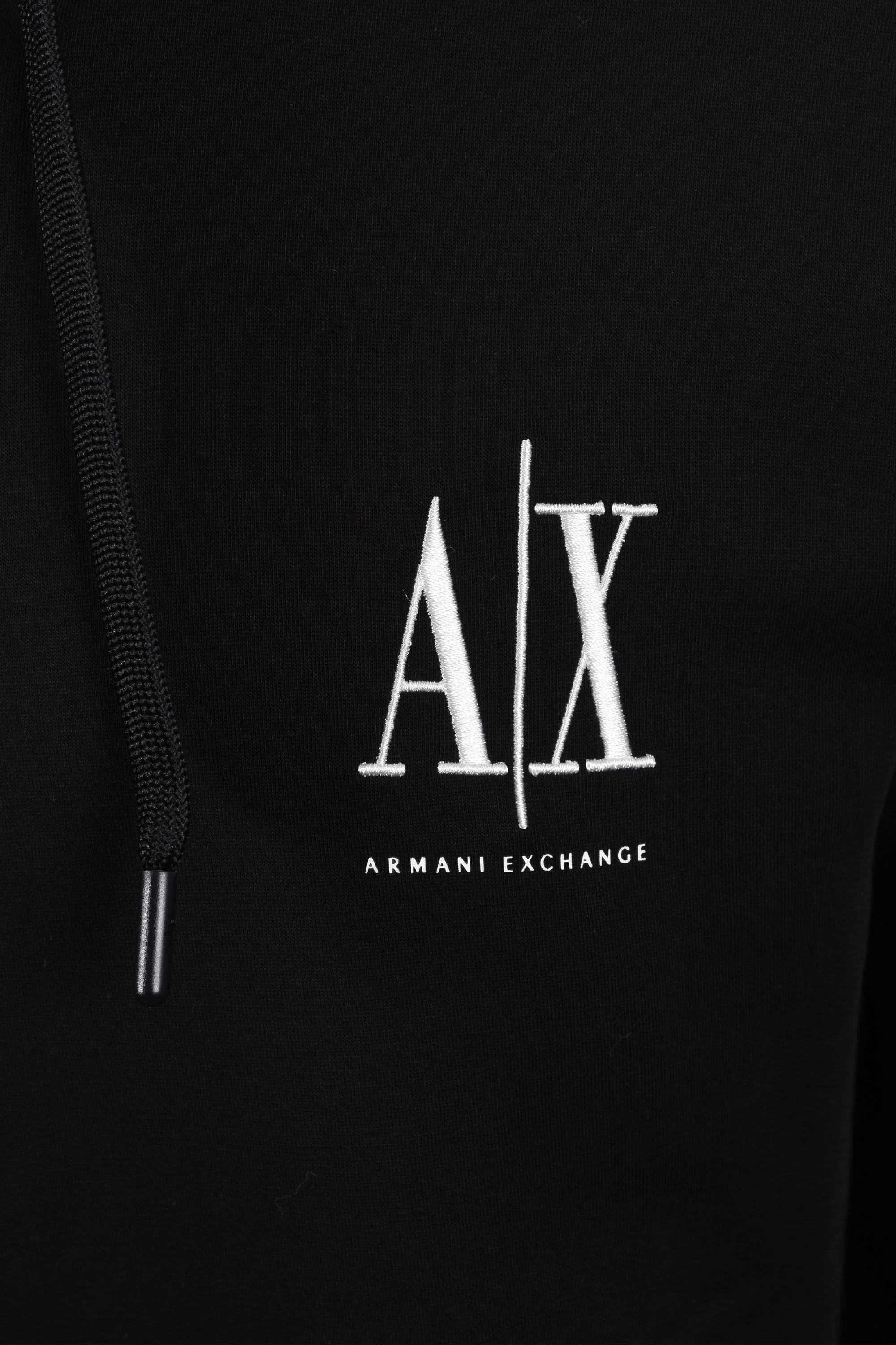 Armani Exchange Jersey Full Zip Hooded Sweatshirt Black - Image 3