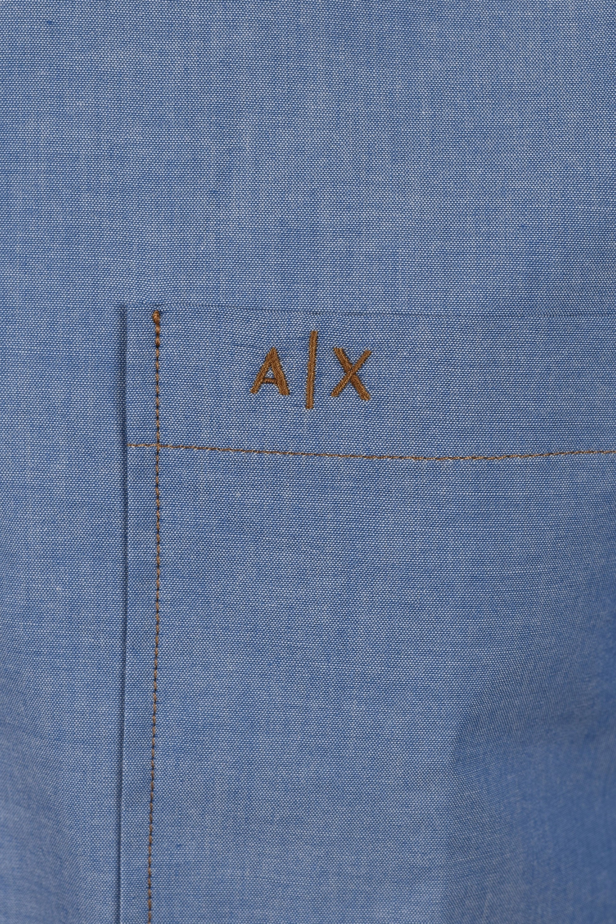 Armani Exchange Shirt Blue Chambray - Image 3