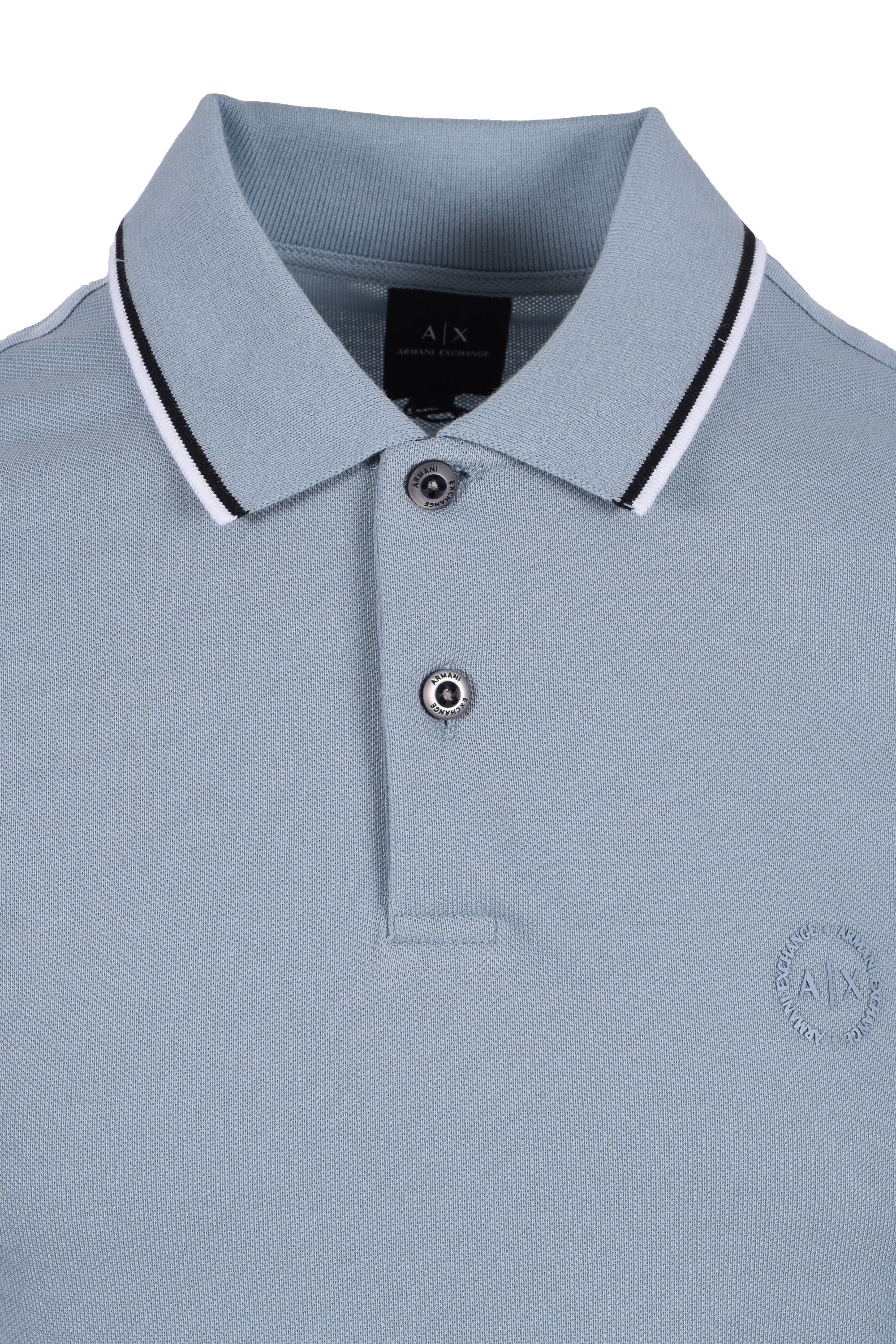 Armani Exchange Slim Fit Tipped Polo Ashley Blue - Image 2