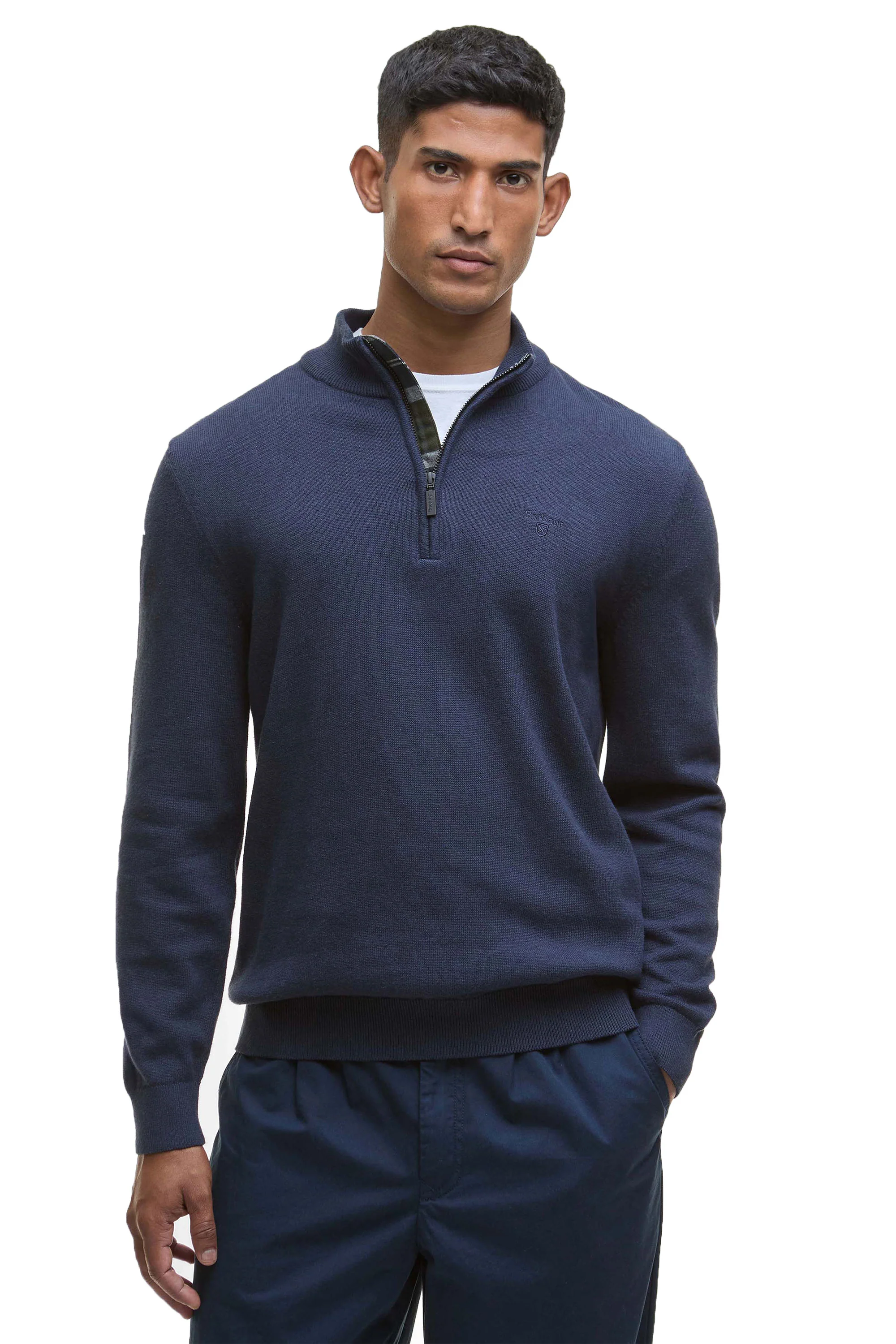 BARBOUR AVOCH HALF ZIP NAVY MARL - Image 2
