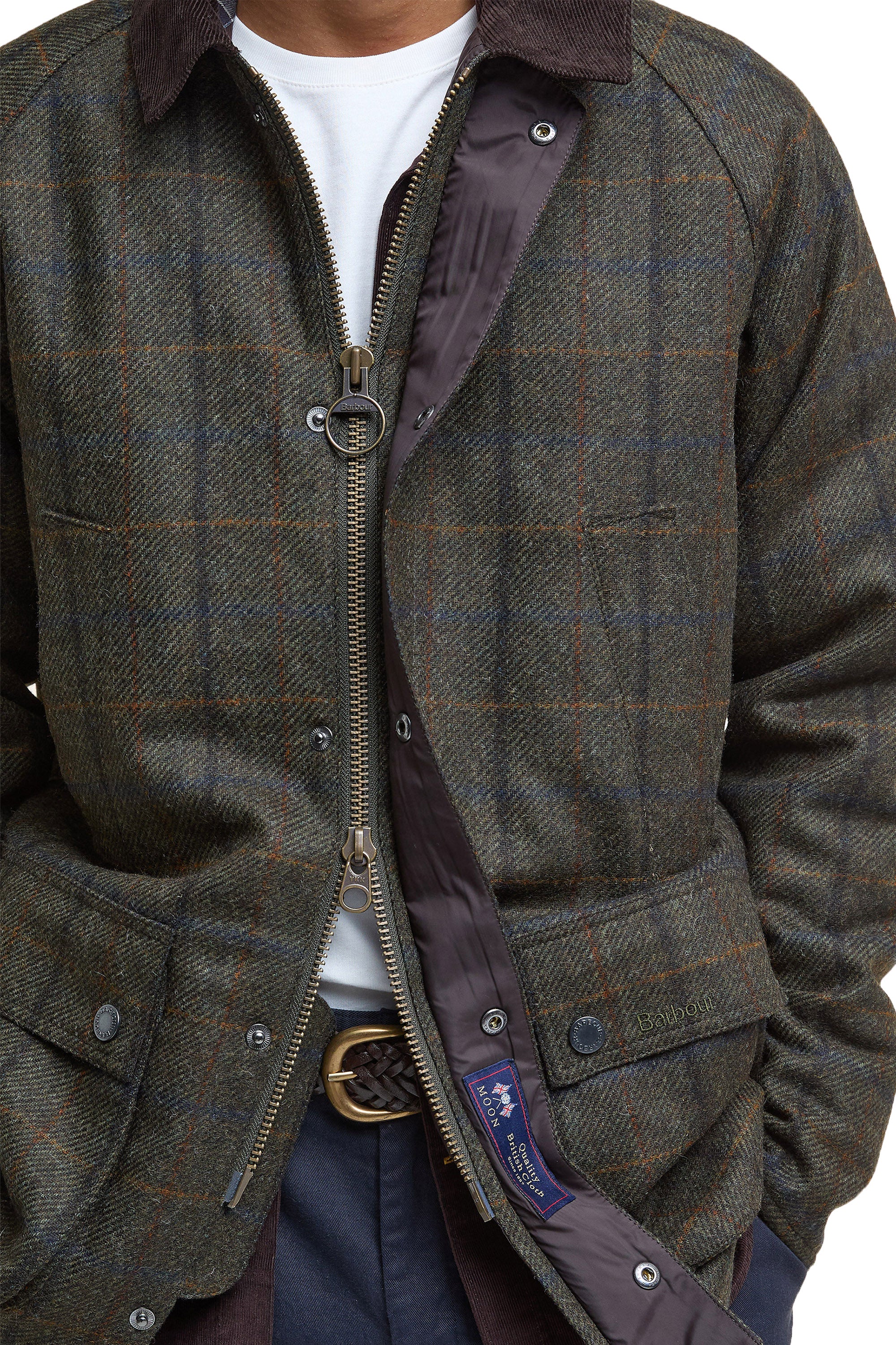 Barbour Bedale Wool Jacket Brown - Image 6