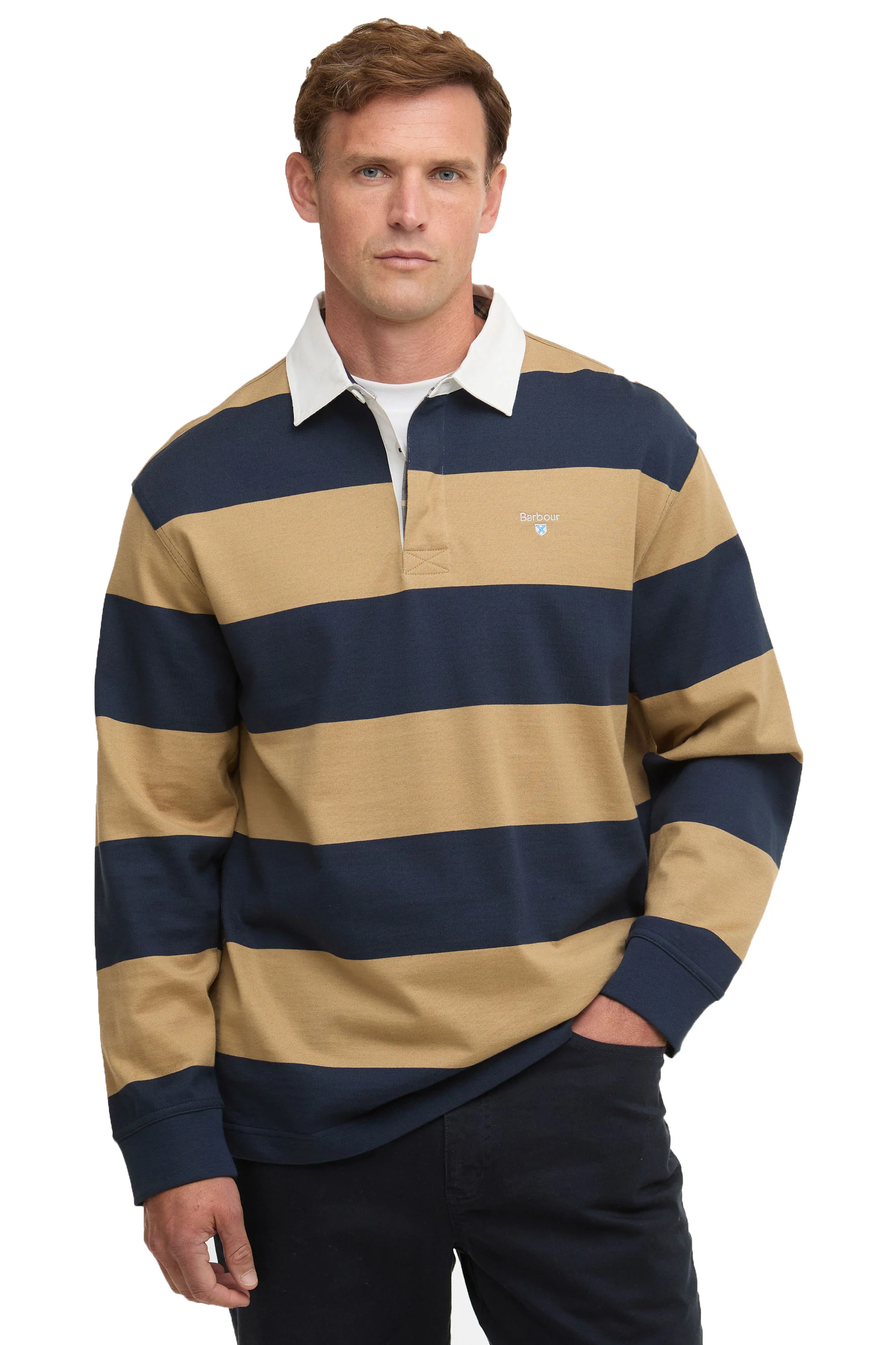 BARBOUR BROOME RUGBY SHIRT NAVY/TRENCH - Image 2