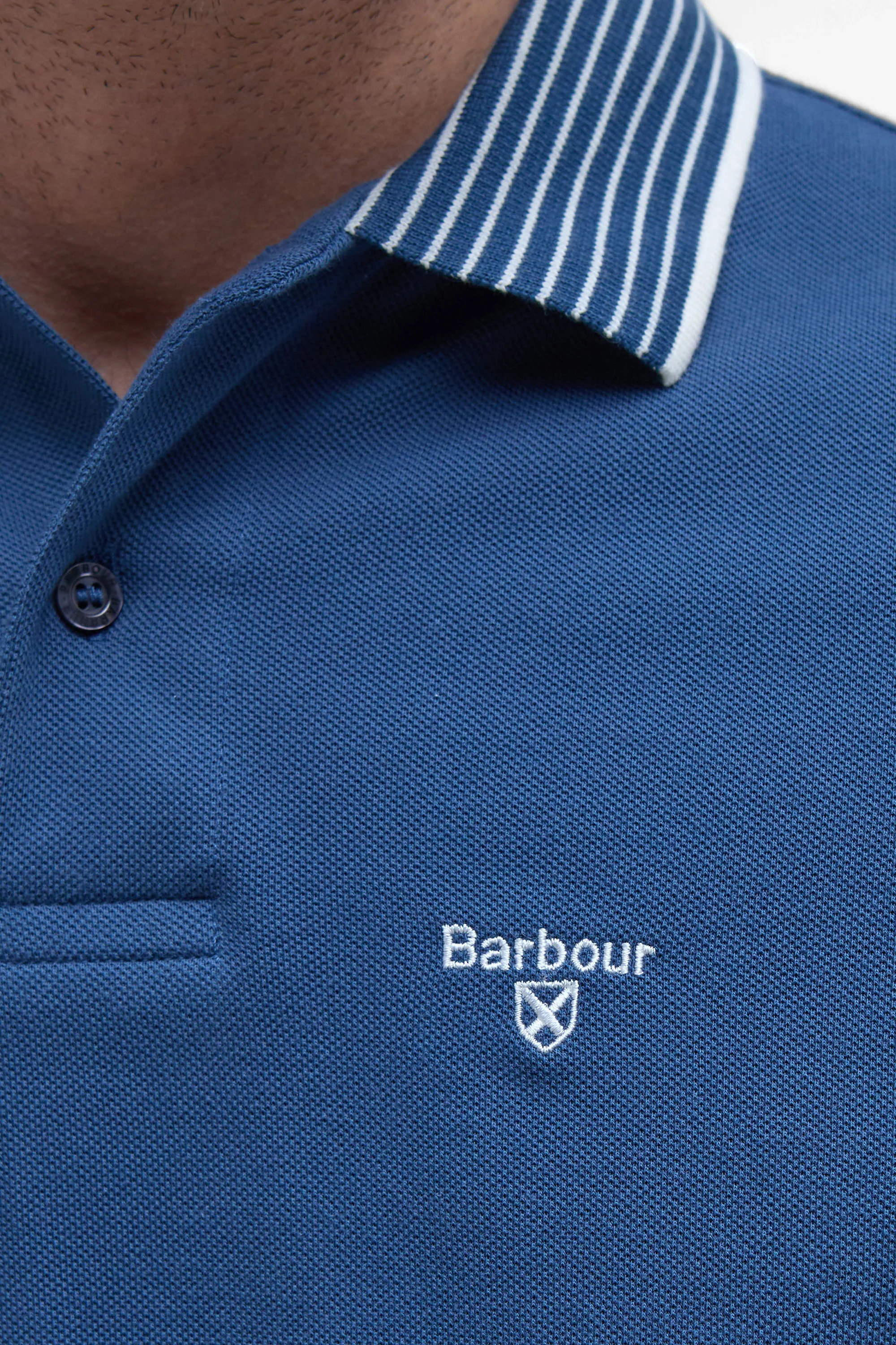 BARBOUR DENWICK POLO SHIRT DARK DENIM - Image 4