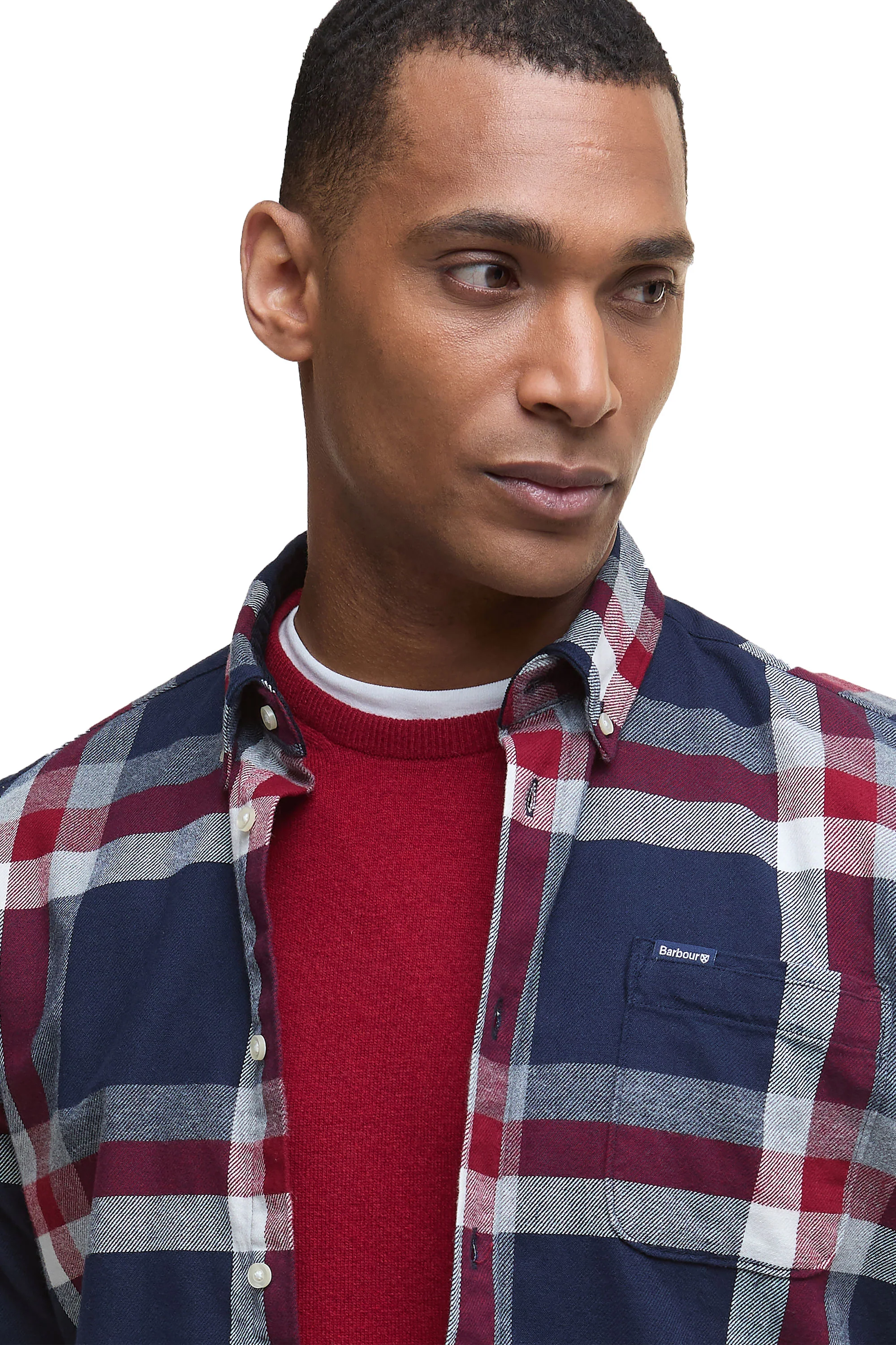 Barbour Folley Shirt Navy/Red - Image 4