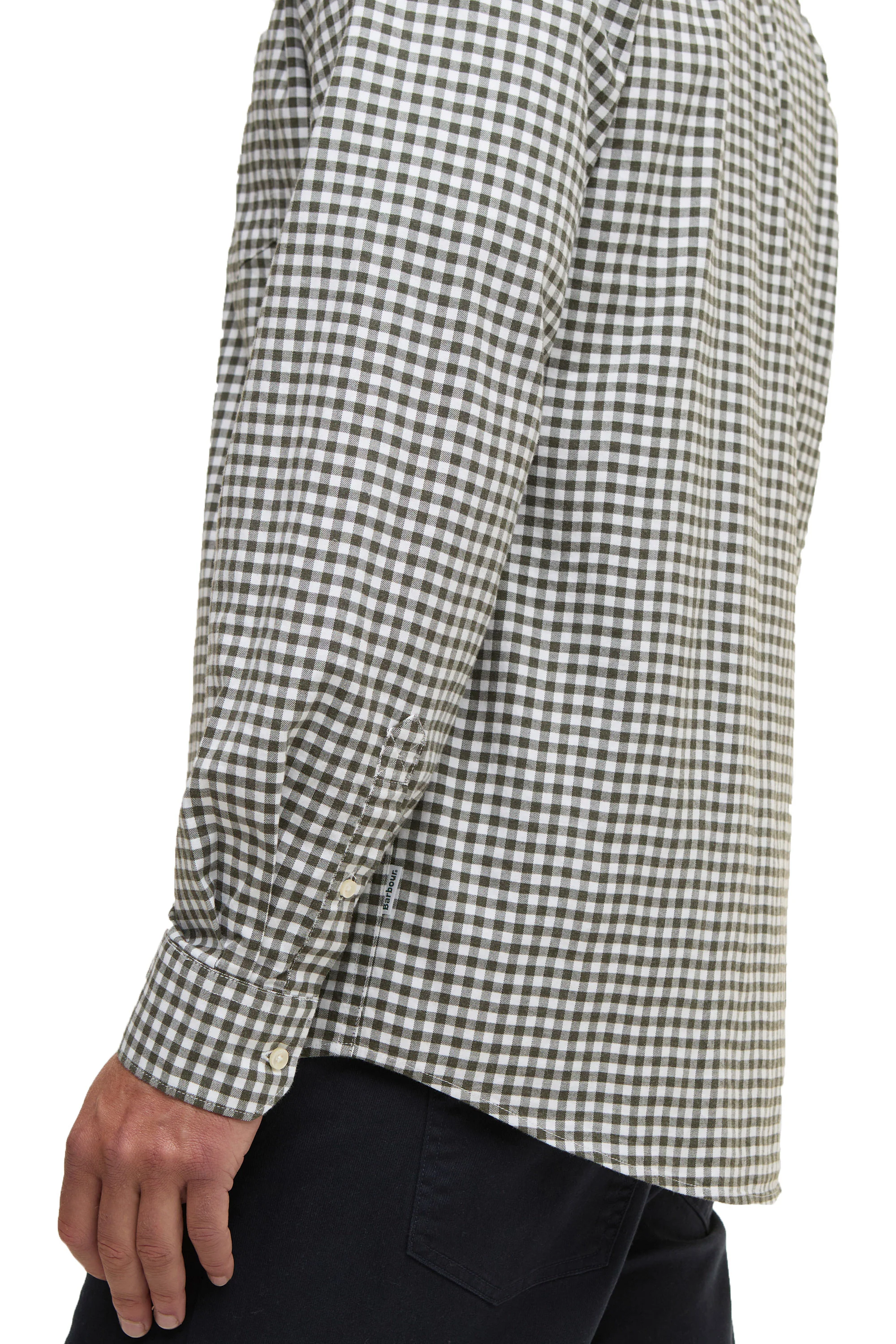 BARBOUR GINGHAM AUKSIDE SHIRT OLIVE - Image 3