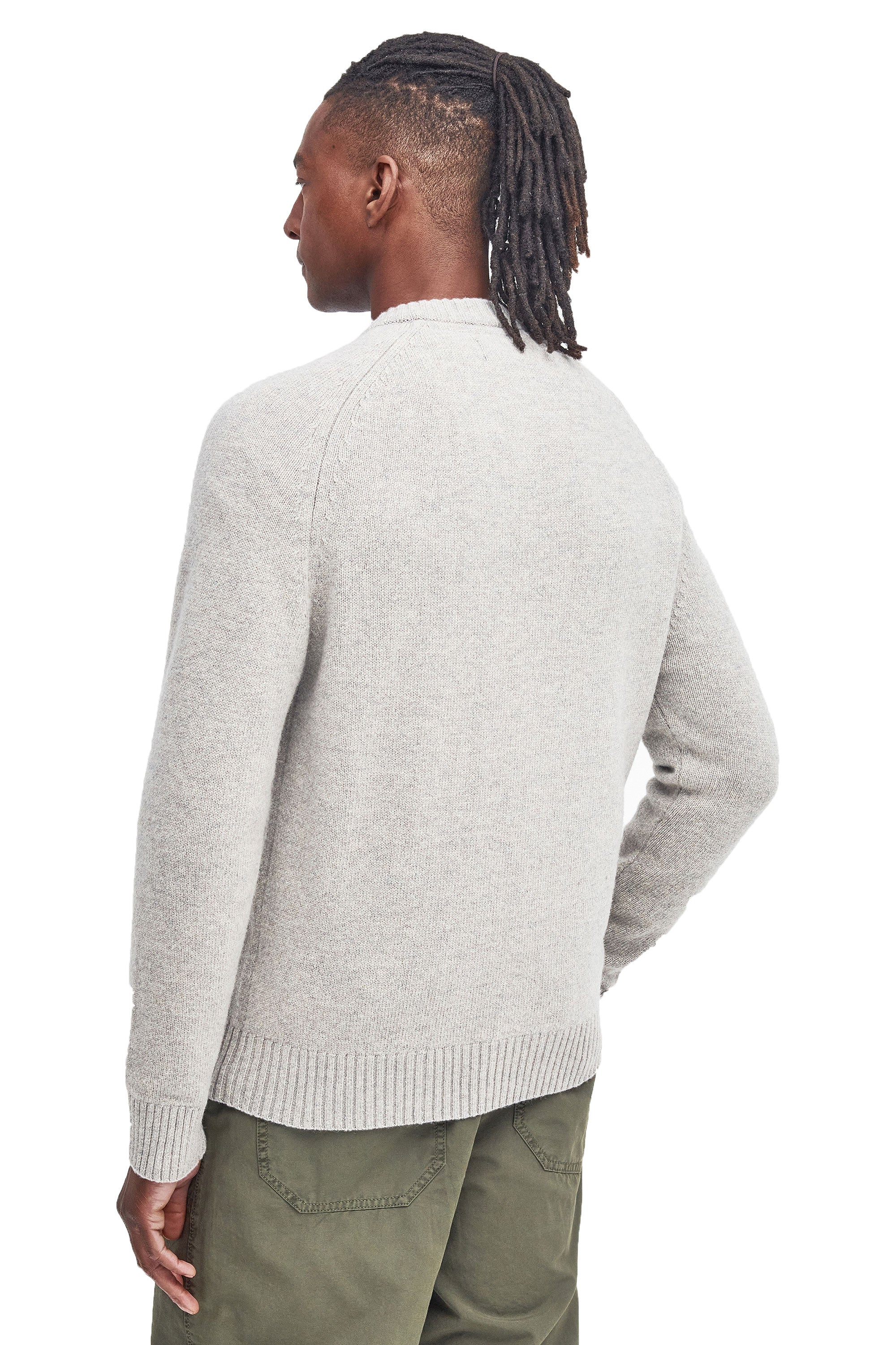 Barbour Grangetown Crew Neck Light Grey - Image 3