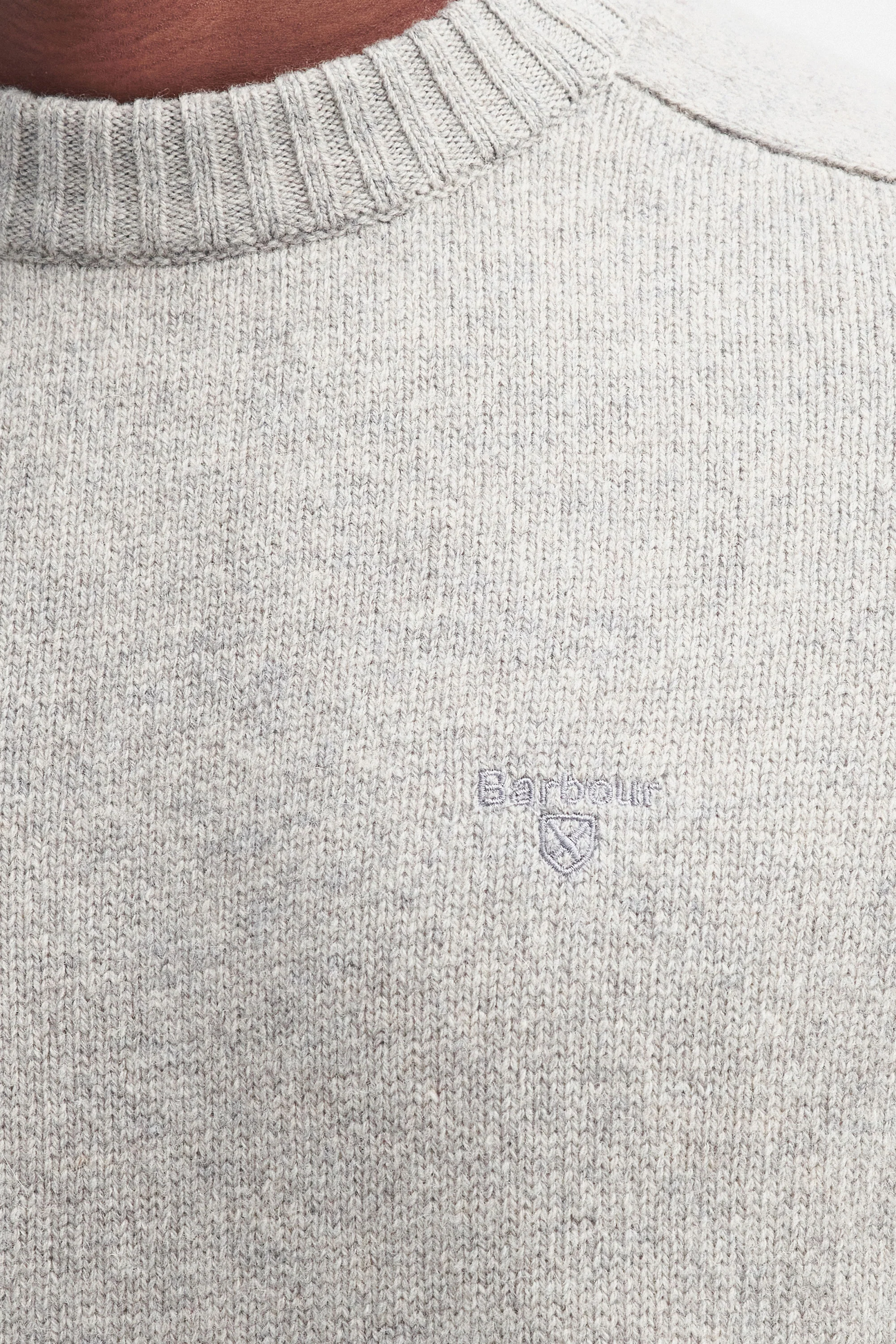 Barbour Grangetown Crew Neck Light Grey - Image 4