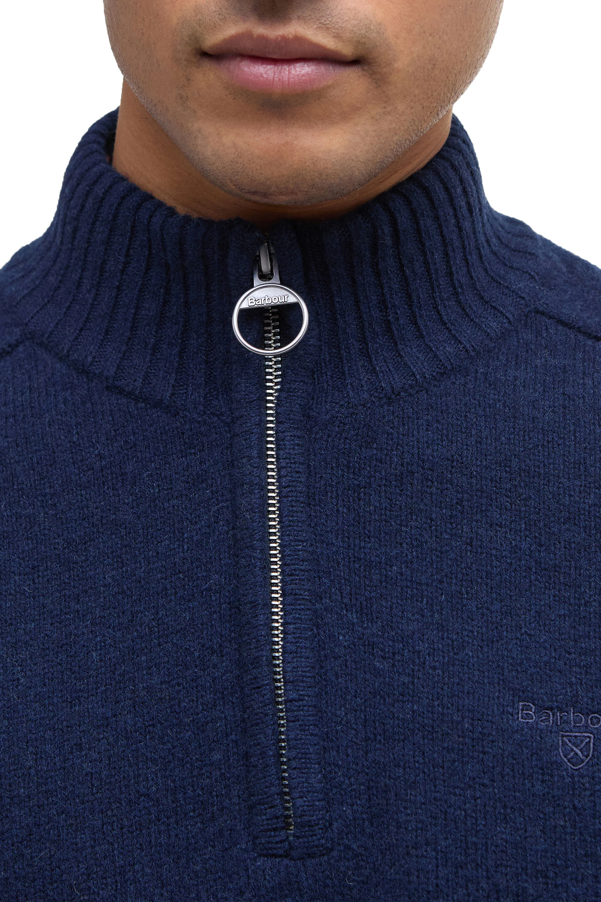 Barbour Grangetown Half Zip Sweatshirt Navy - Image 4