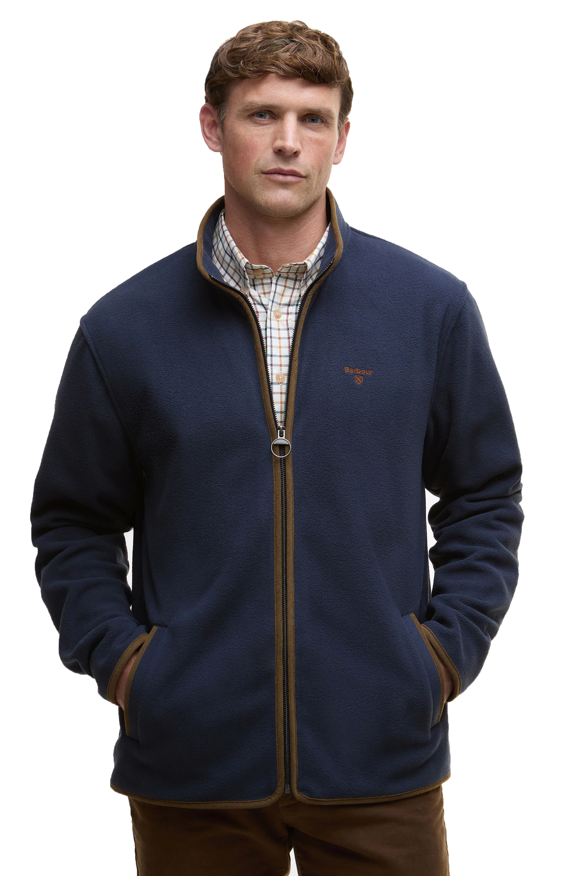BARBOUR HARWOOD ZIP THROUGH FLEECE NAVY - Image 2