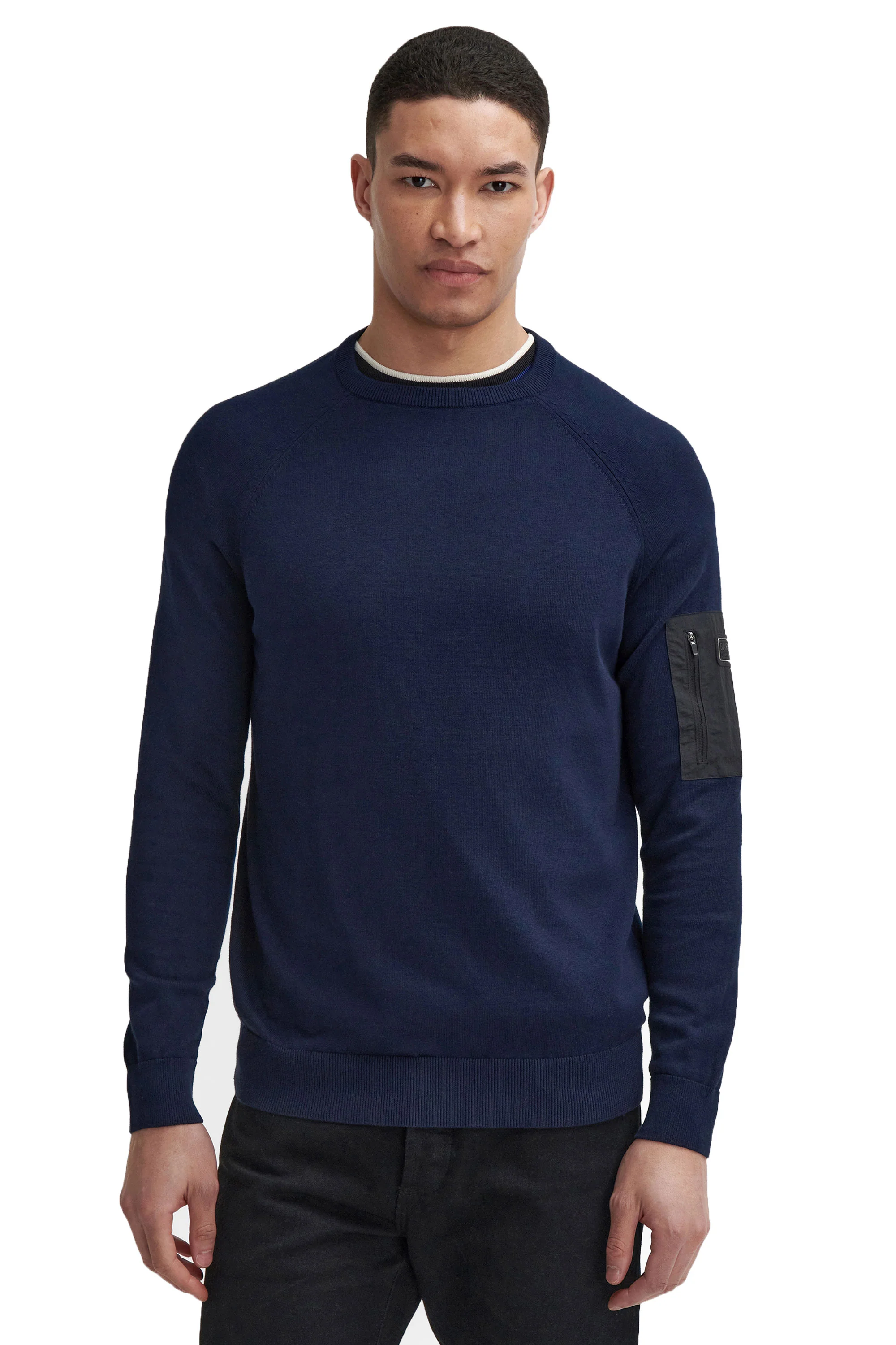 BARBOUR INTERNATIONAL BLADES CREW NECK JUMPER NAVY - Image 2