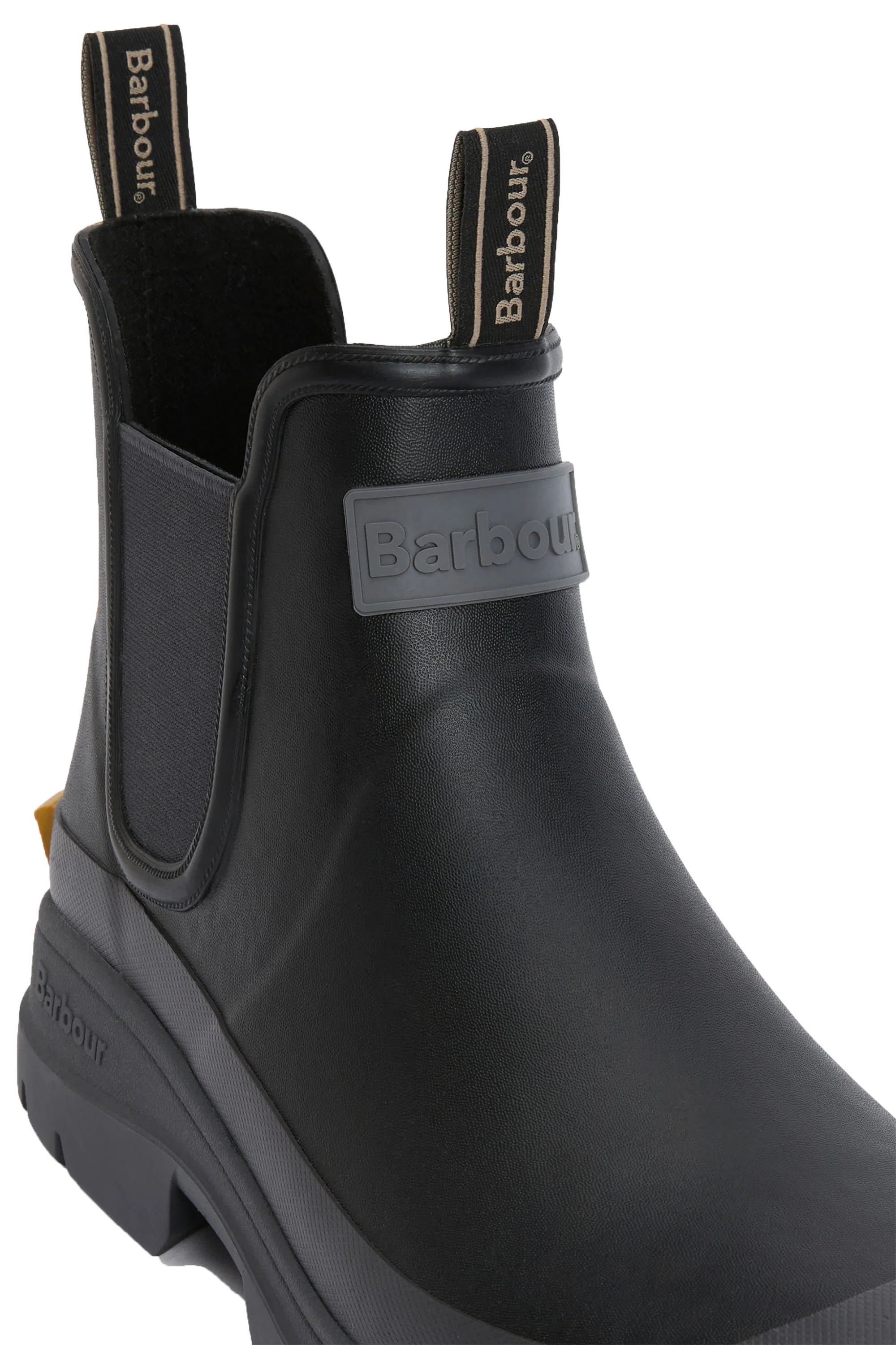 BARBOUR NIMBUS WELLINGTONS BLACK/OCHRE - Image 3