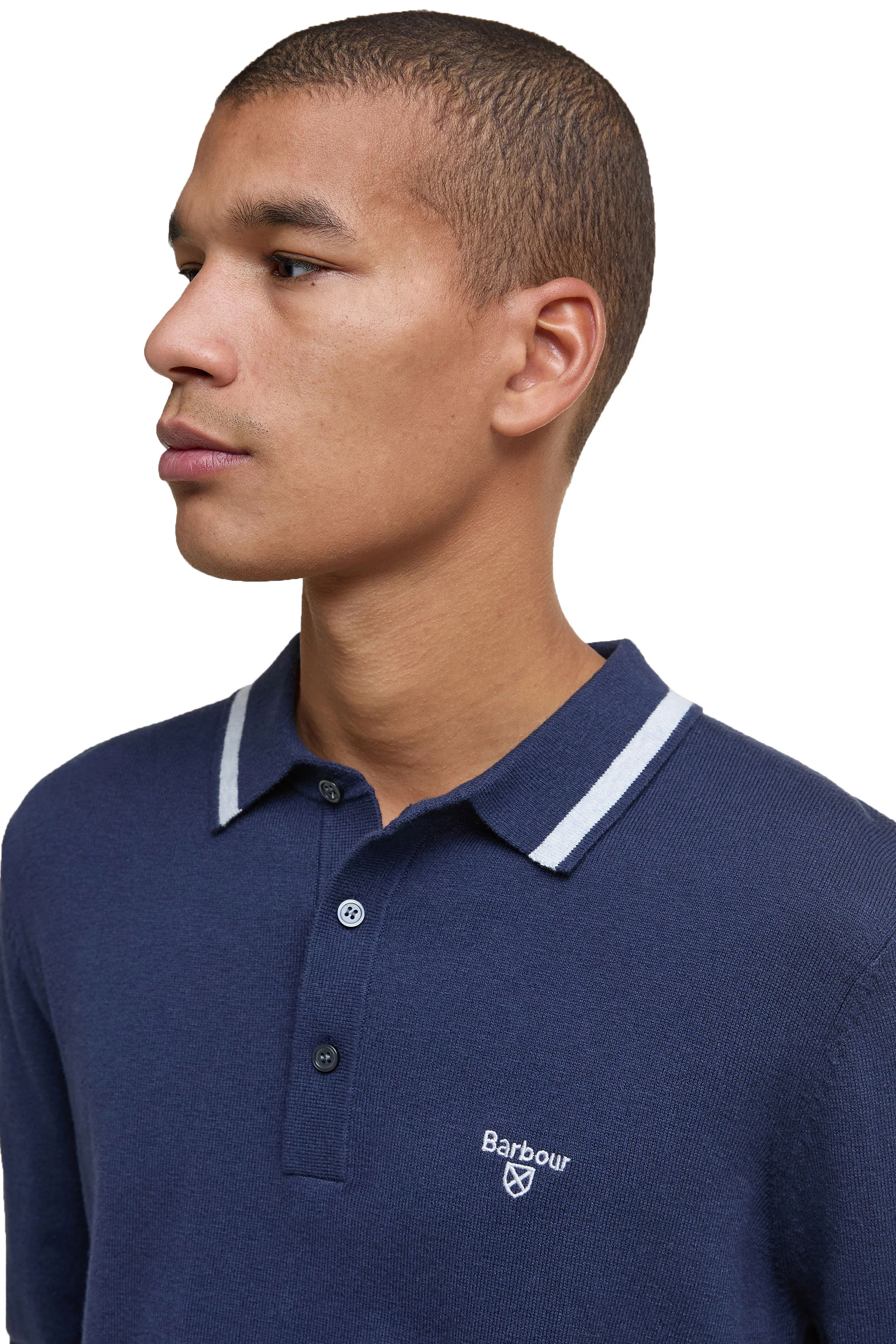Barbour Rocton Knitted Polo Navy - Image 2